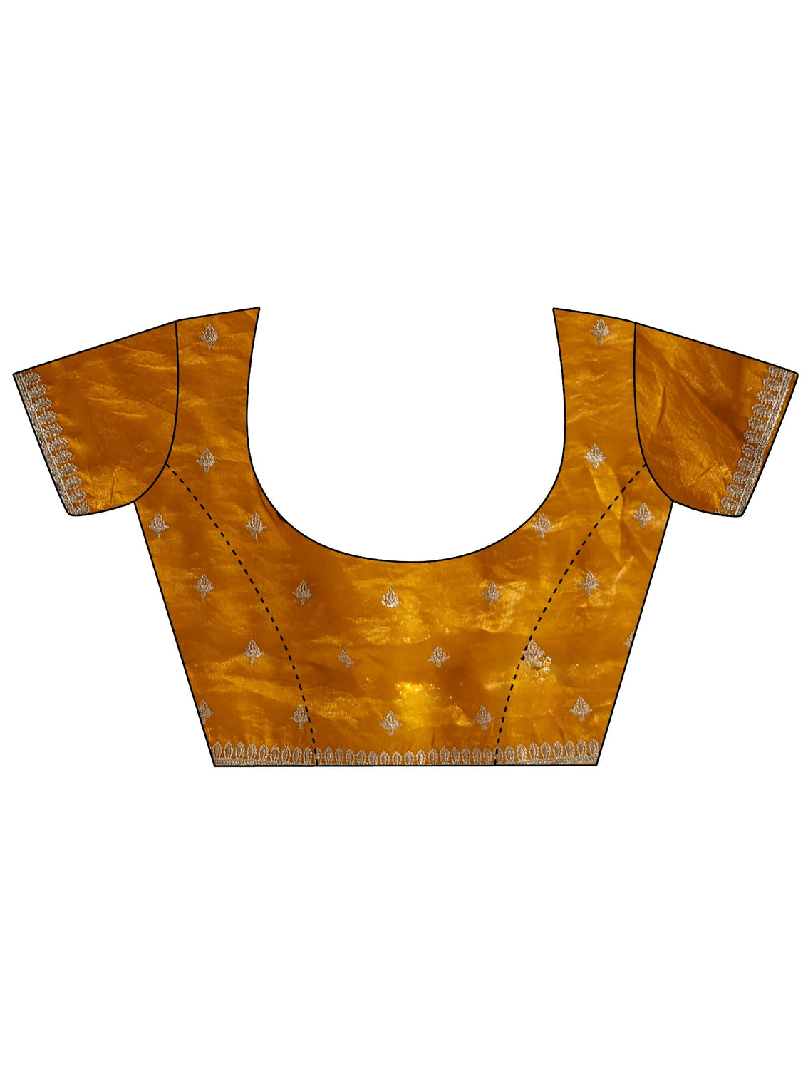 Mameraa Mustard Embroidered Tissue Saree