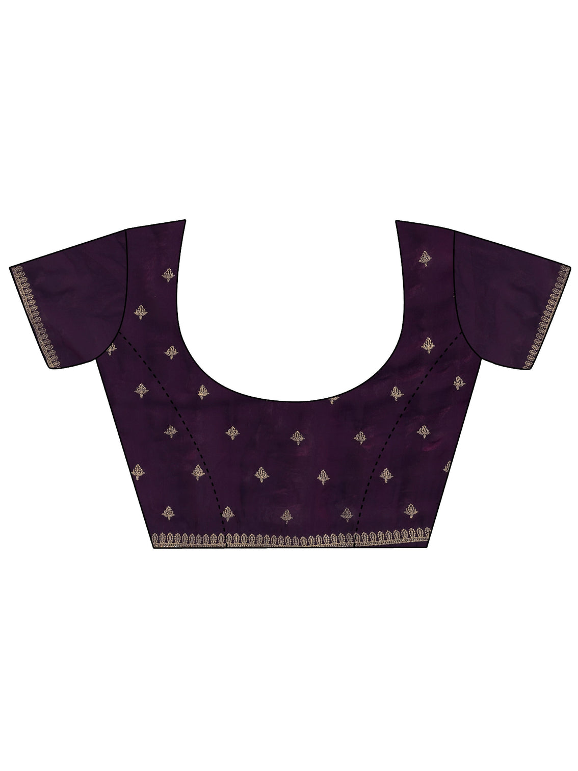 Mameraa Aubergine Purple Embroidered Tissue Saree