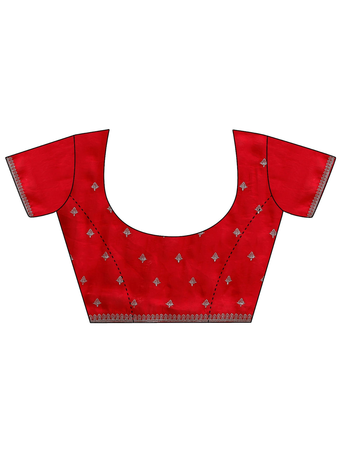 Mameraa Red Embroidered Tissue Saree
