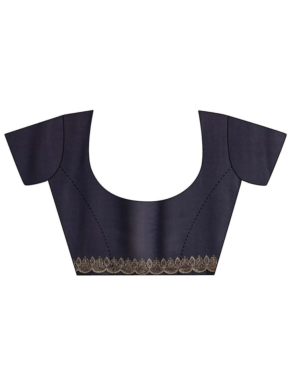 Mameraa Navy Blue Floral Embroidered Georgette Saree