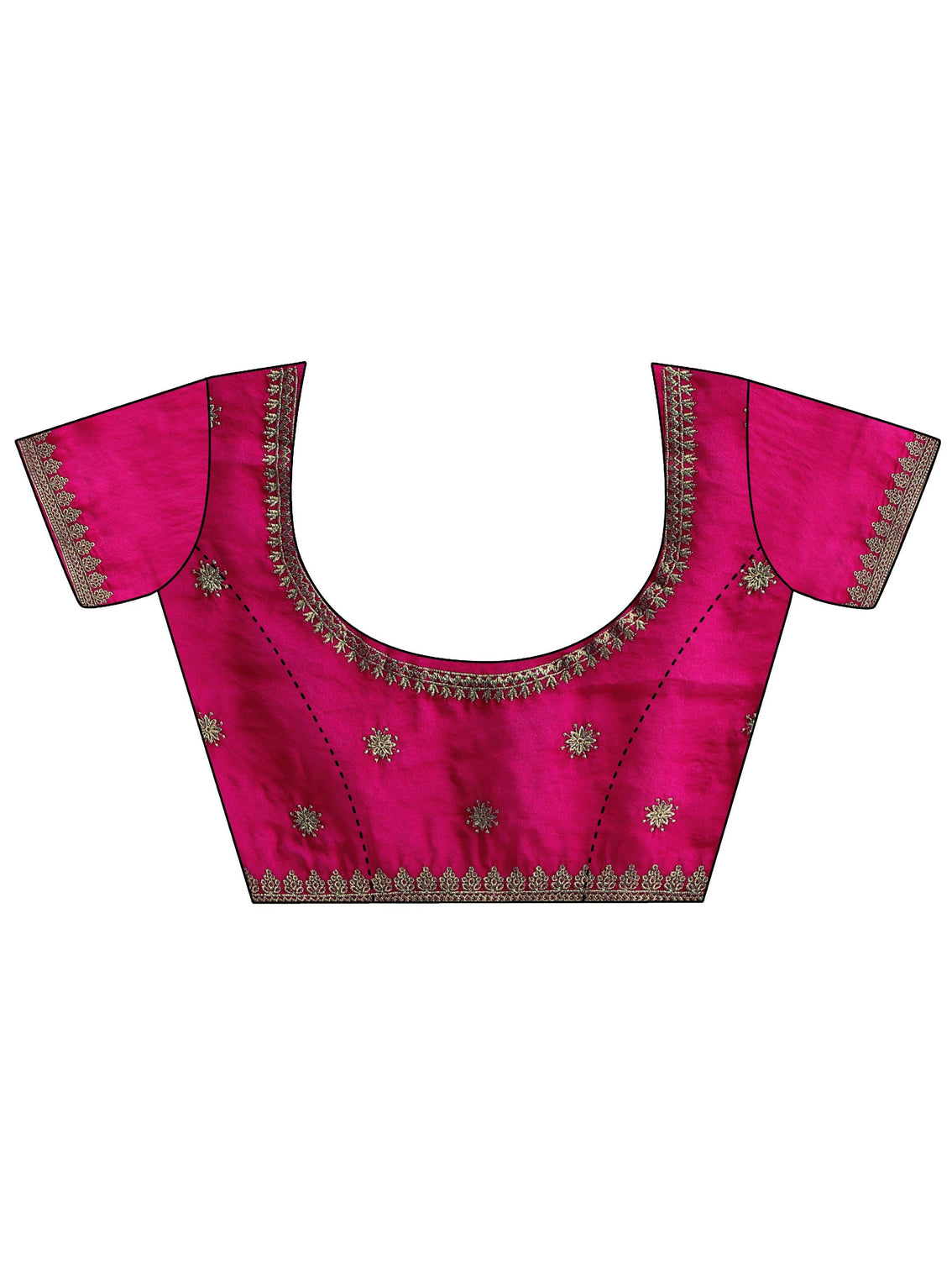 Mameraa Rani Pink Embroidered Tissue Saree