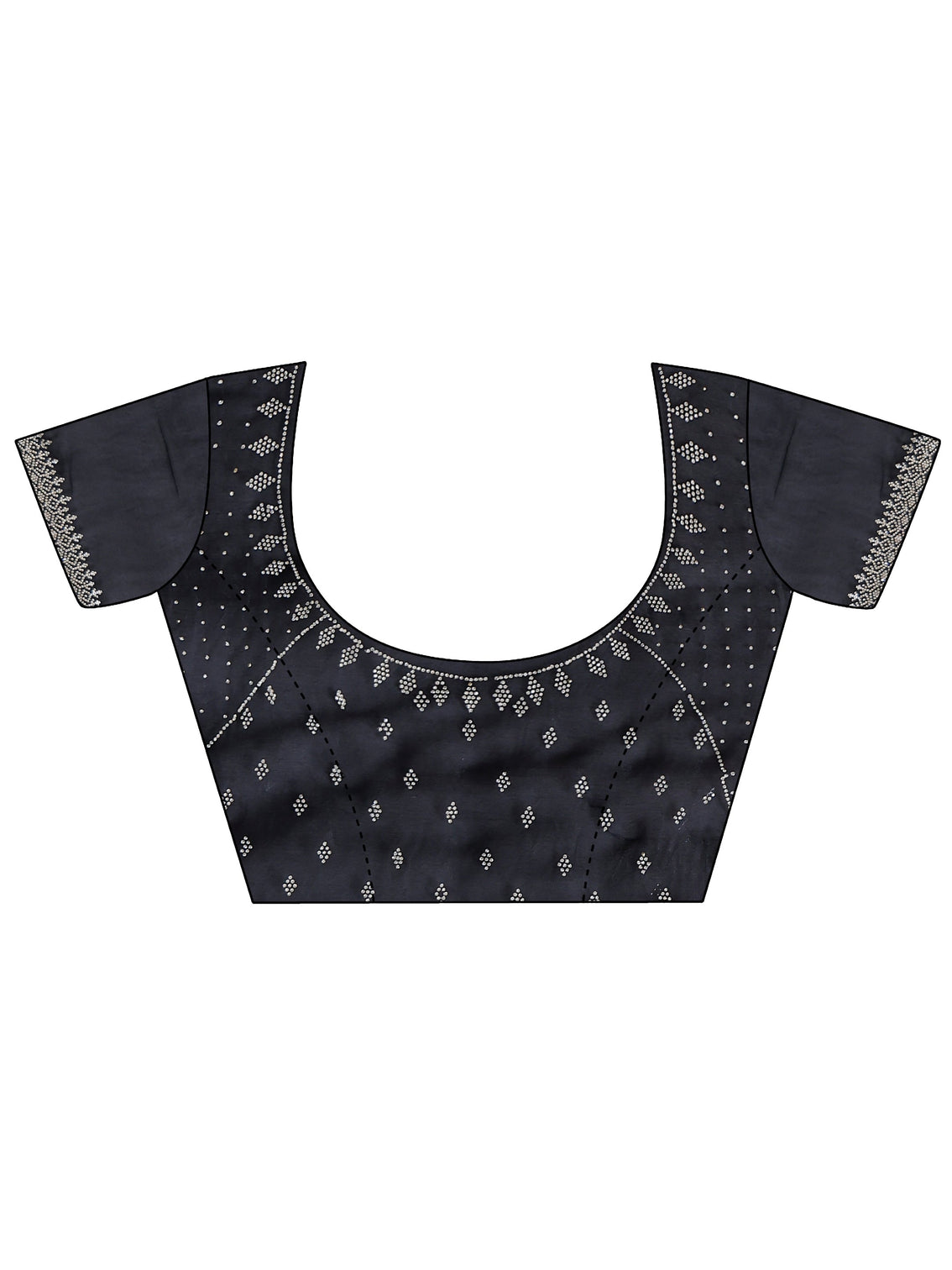 Mameraa Black Solid Tissue Saree