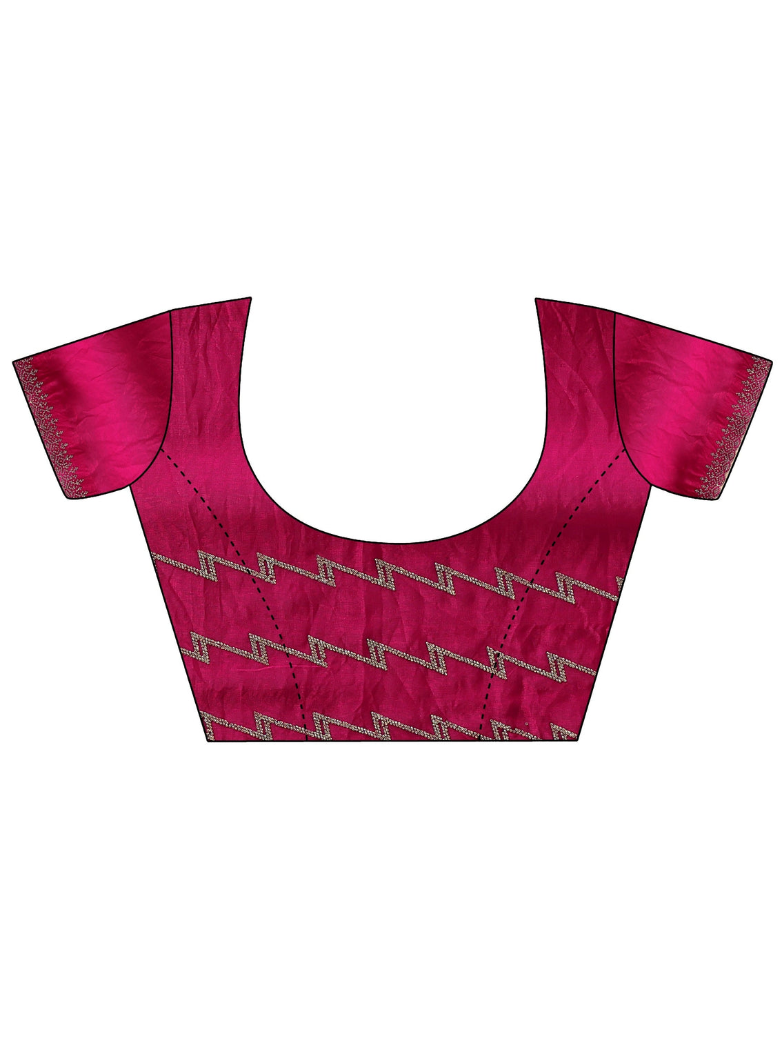 Mameraa Rani Pink Chevron Tissue Saree