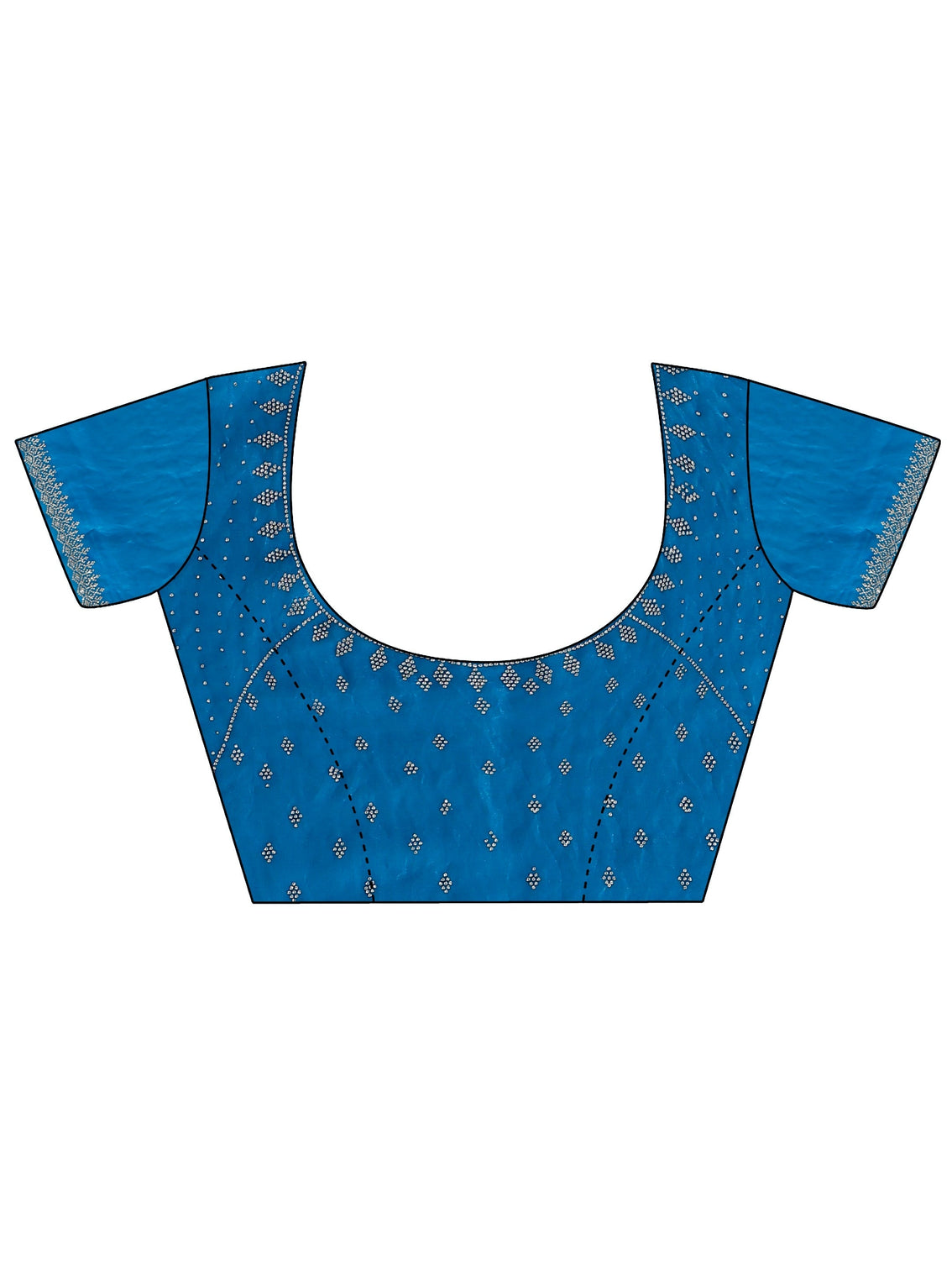 Mameraa Blue Solid Tissue Saree