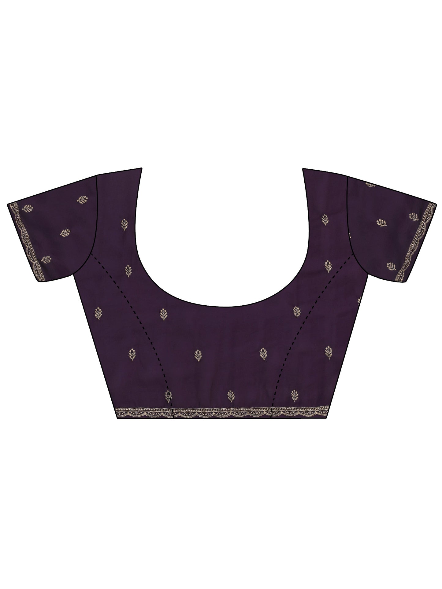 Libas Aubergine Purple Floral Embroidered Georgette Saree