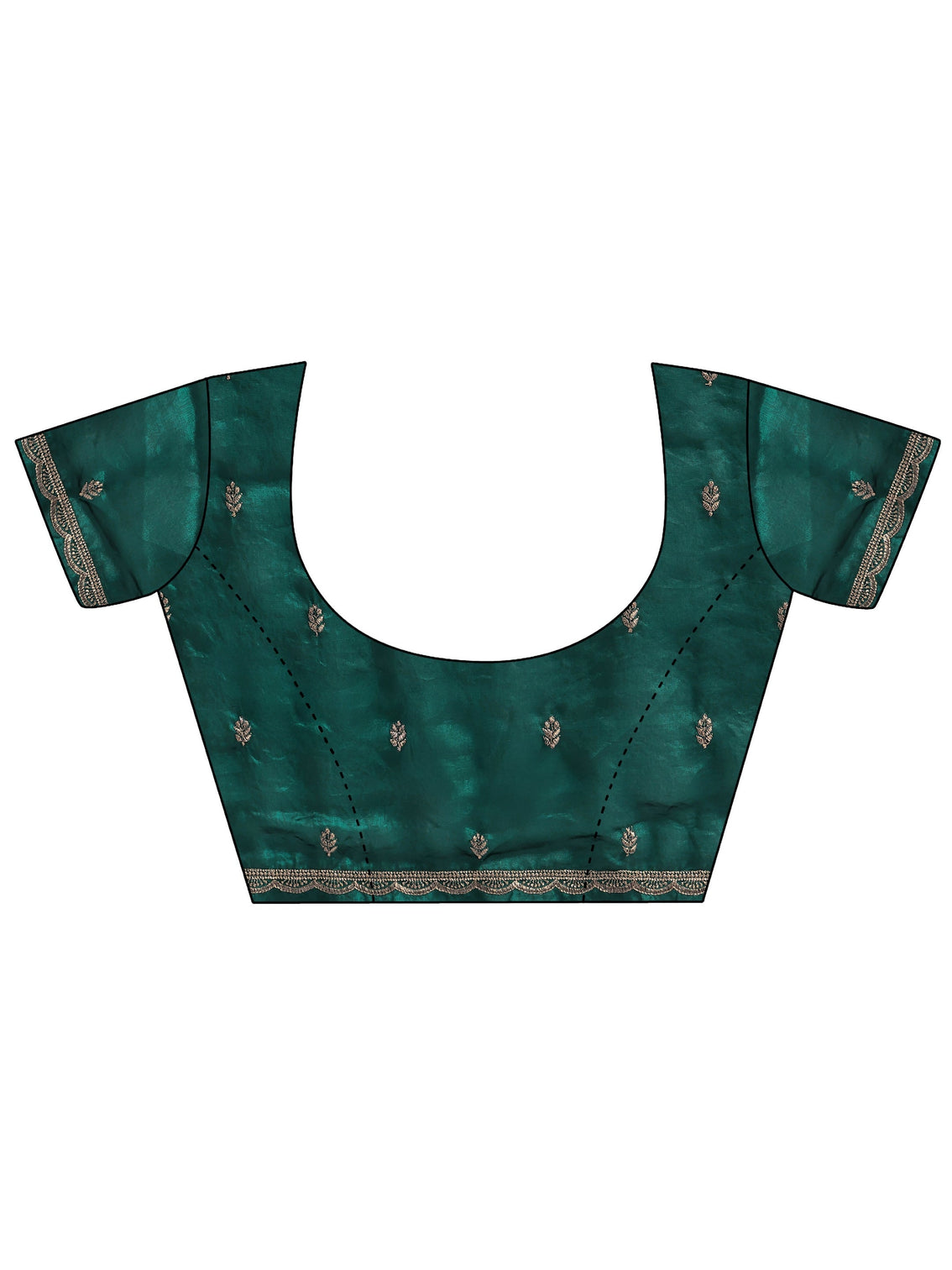 Mameraa Bottle Green Floral Embroidered Georgette Saree