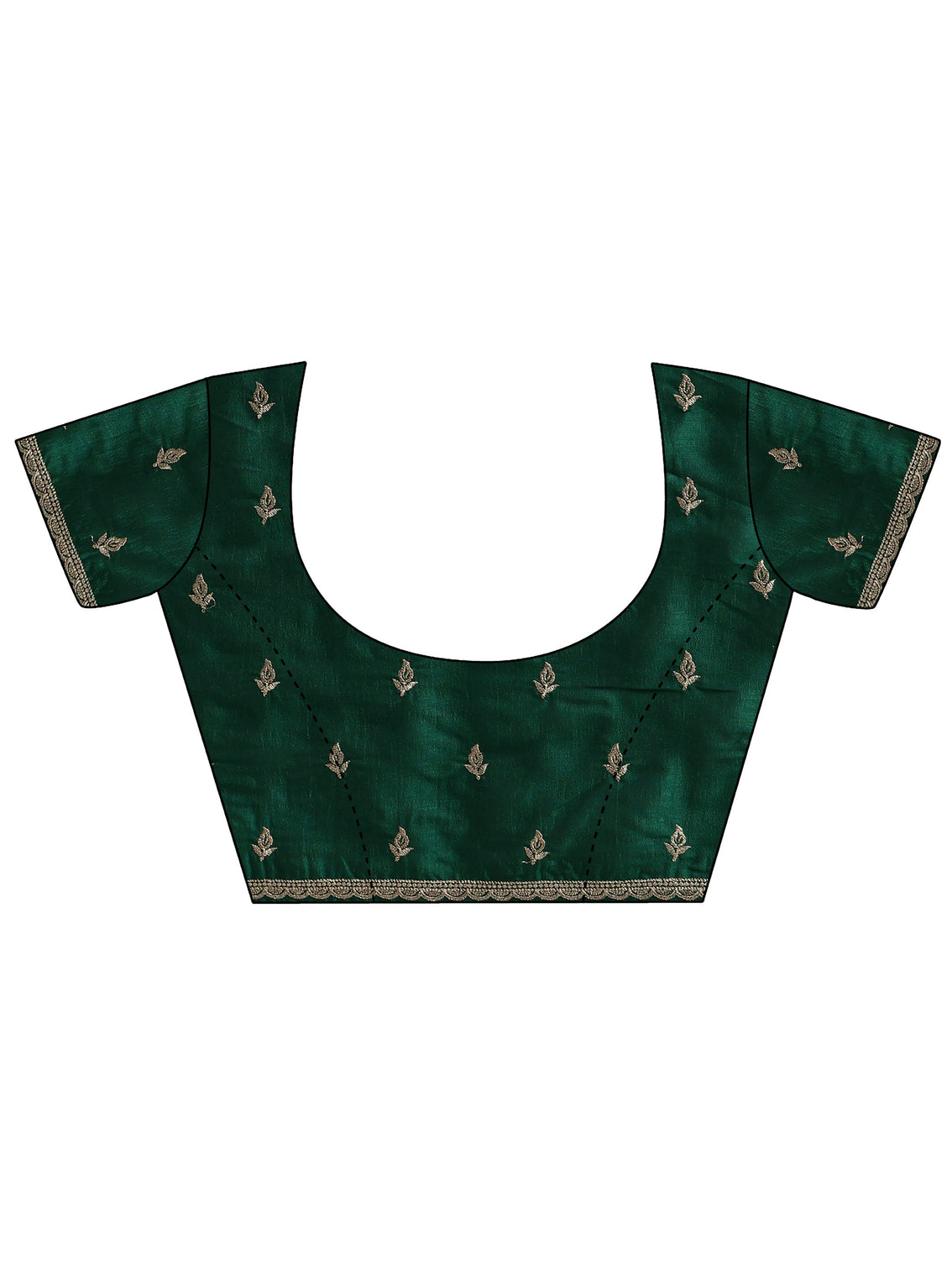 Mameraa Bottle Green Stone Work Embelllished Silk Blend Saree