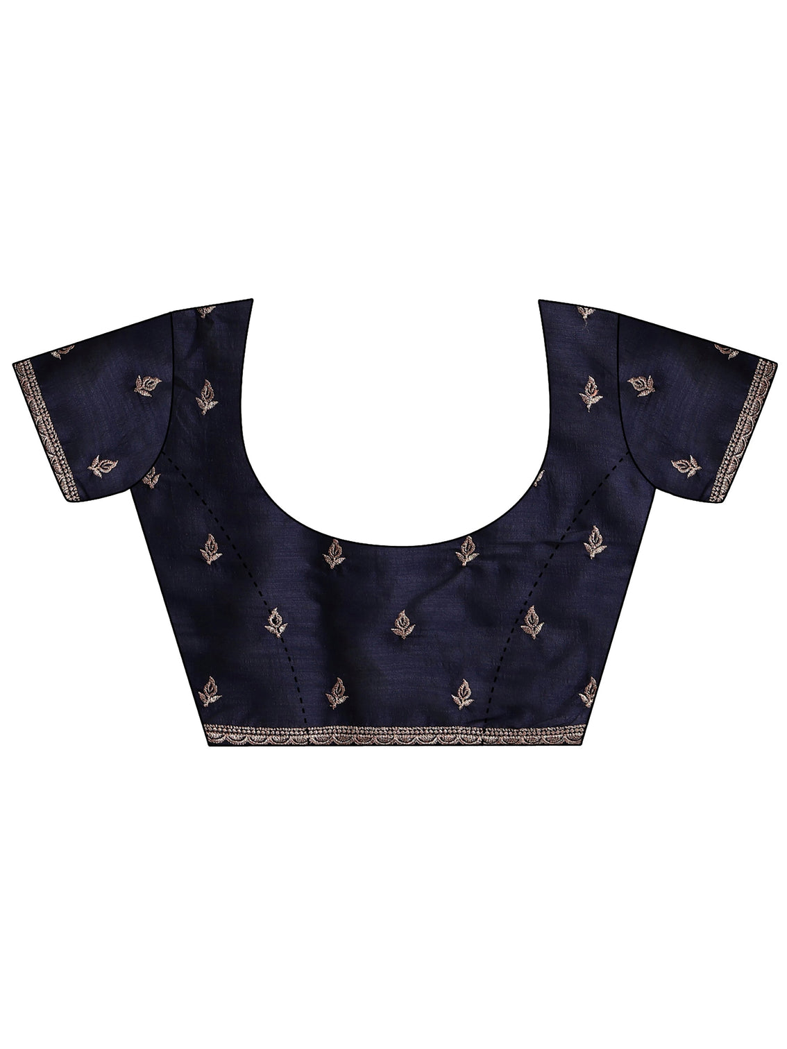Mameraa Navy Blue Stone Work Embelllished Silk Blend Saree