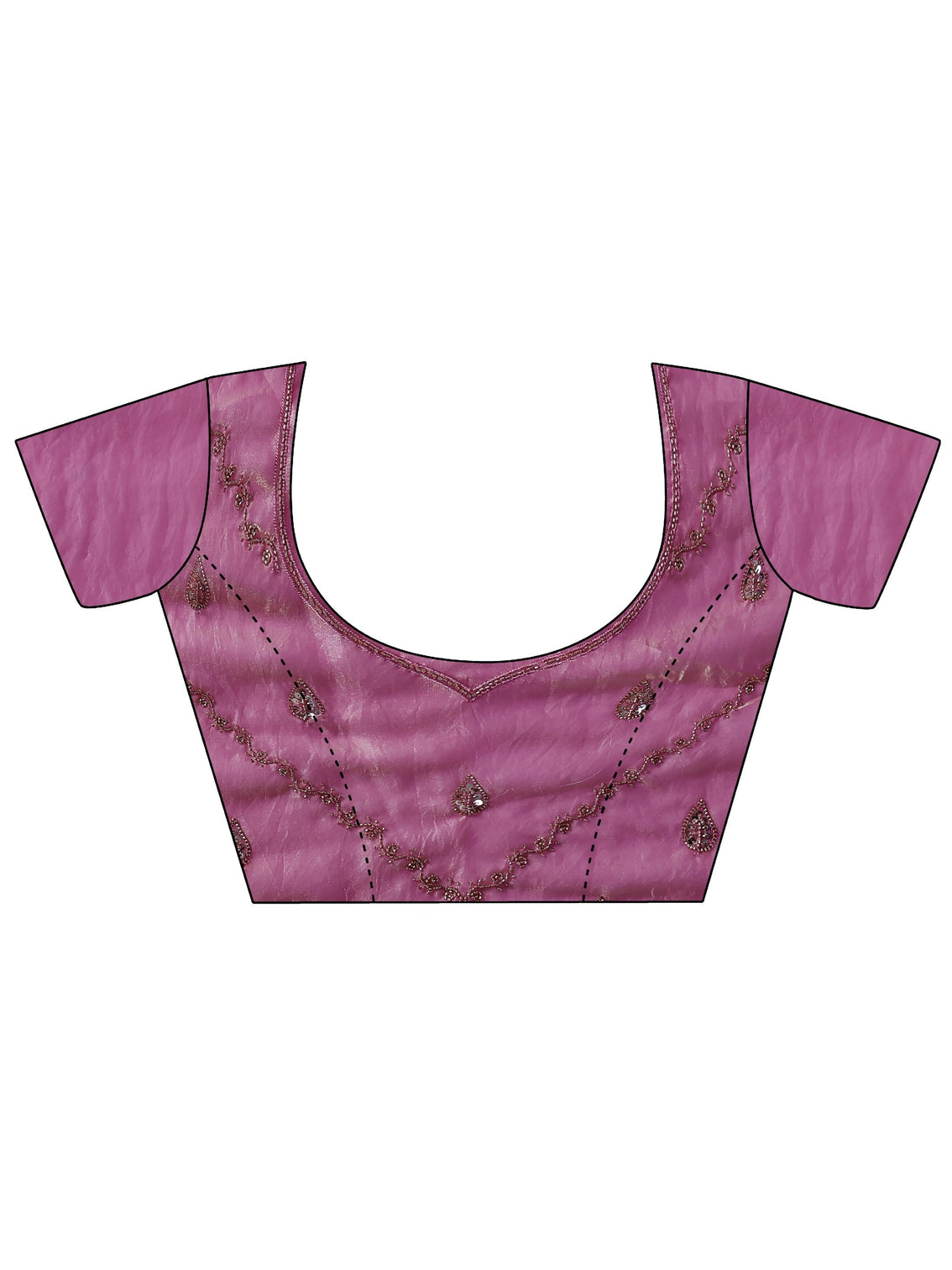 Mameraa Pink Embellished Tissue Saree
