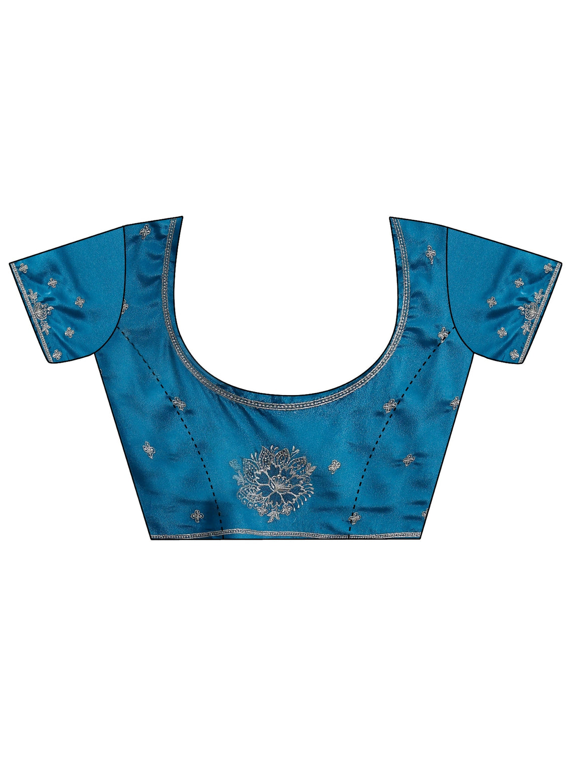 Mameraa Green Floral Embroidered Tissue Saree