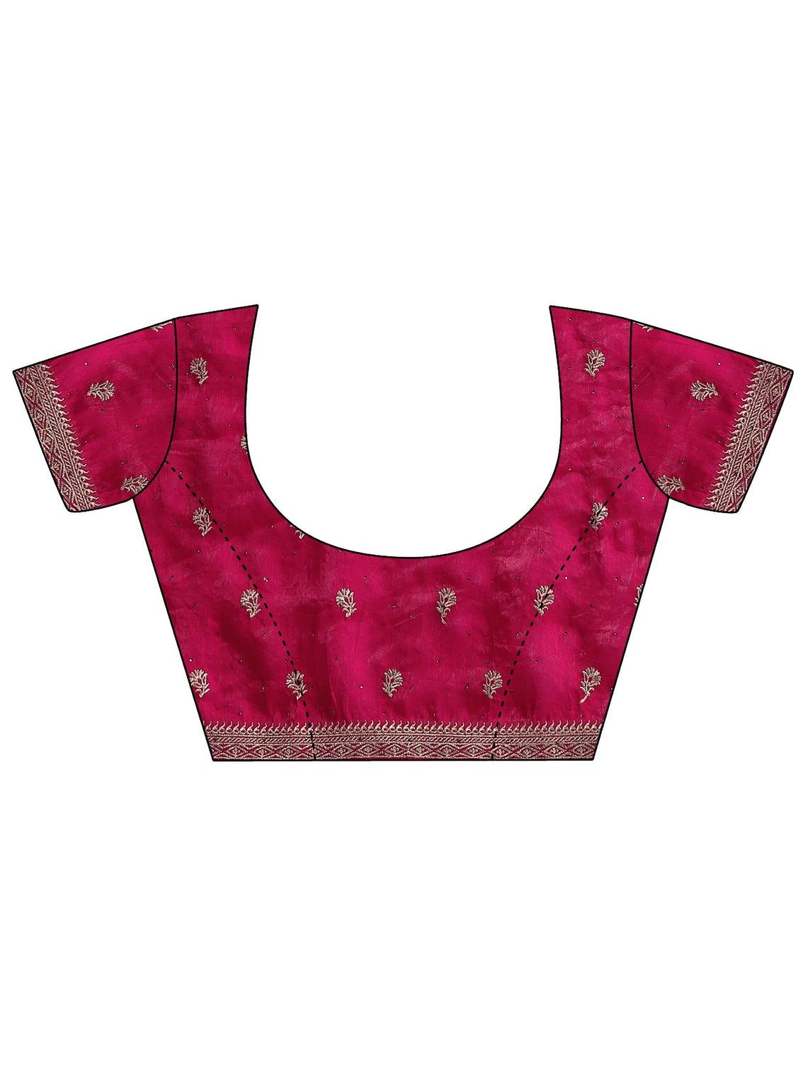 Mameraa Rani Pink Embroidered Tissue Saree