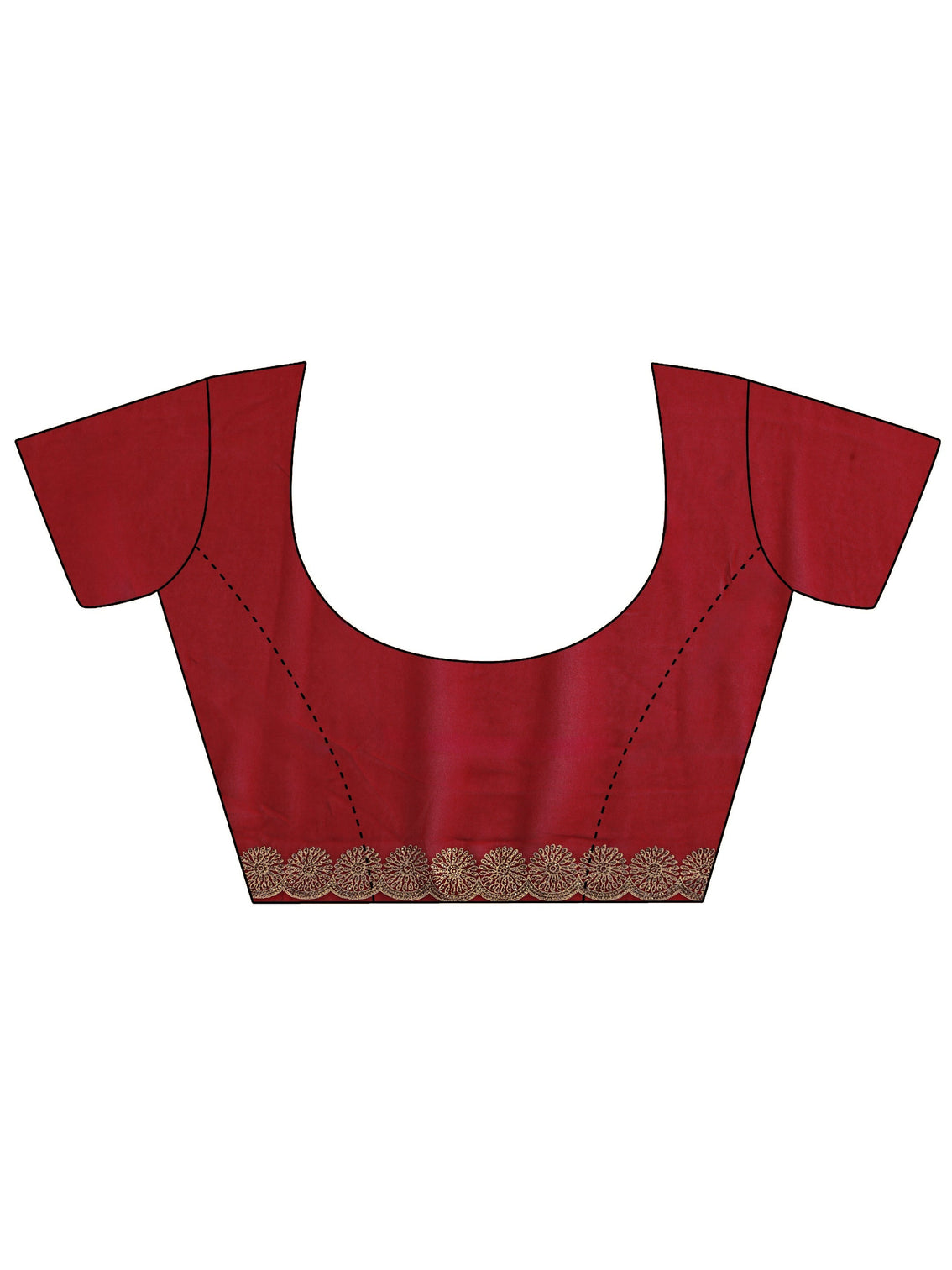Mameraa Carmine Red Floral Embroidered Georgette Saree