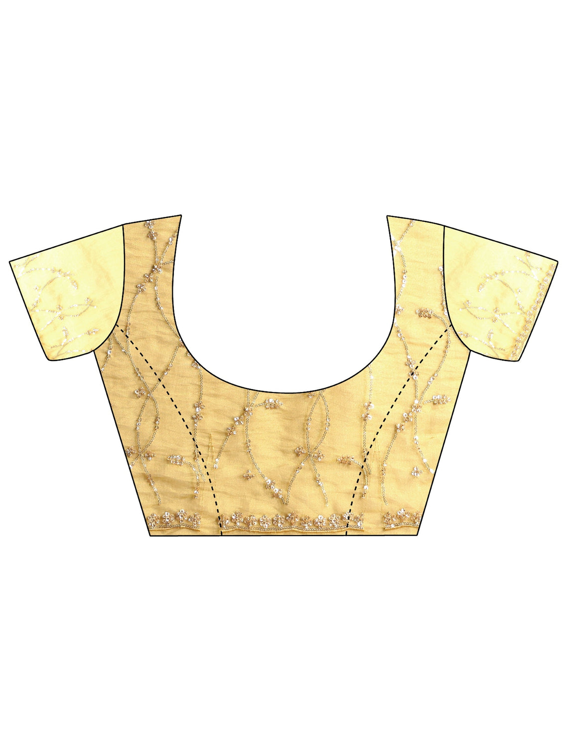 Mameraa Art Yellow Embellished Tissue Saree