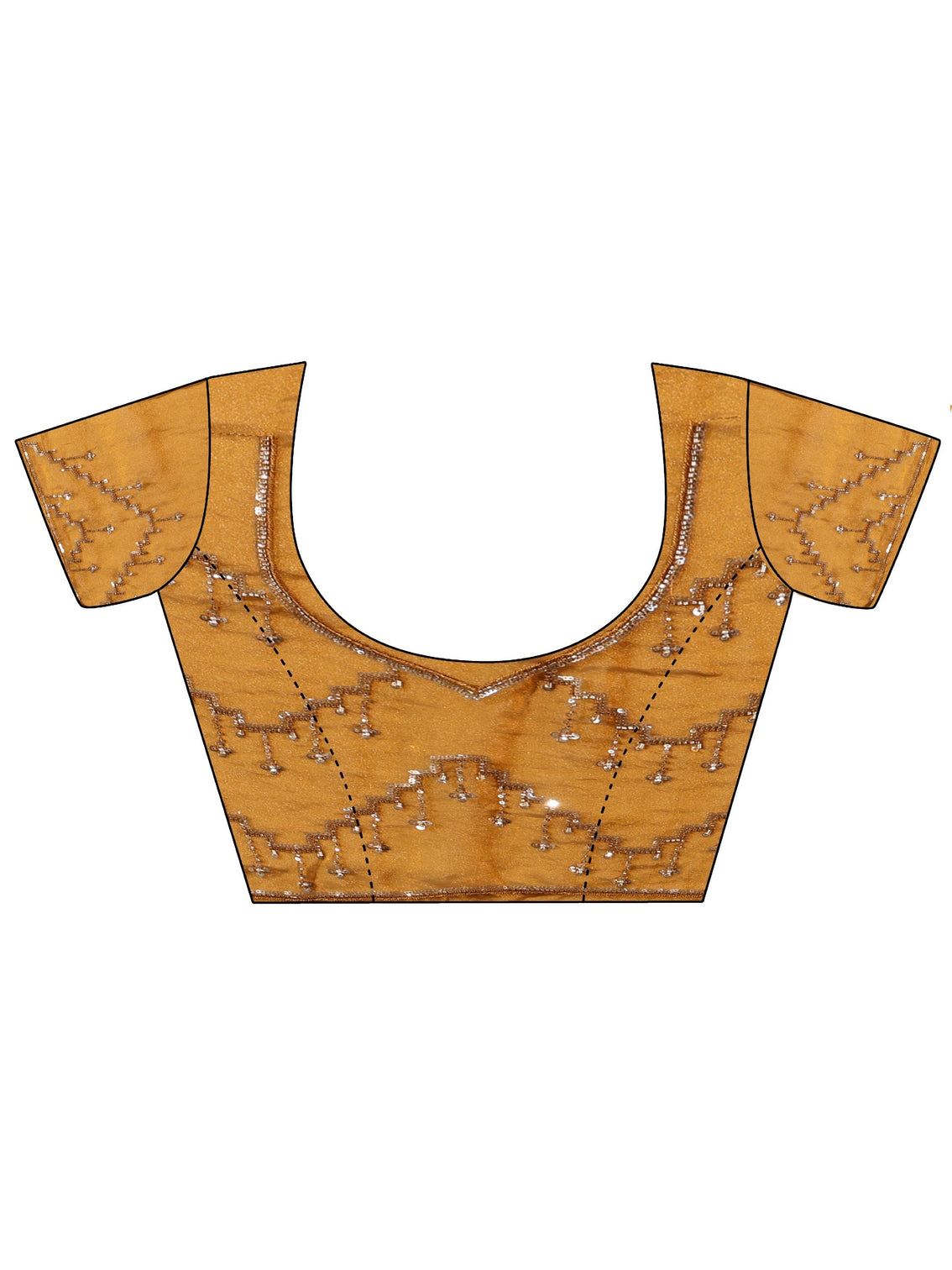Mameraa Art Rust Brown Embellished Tissue Saree