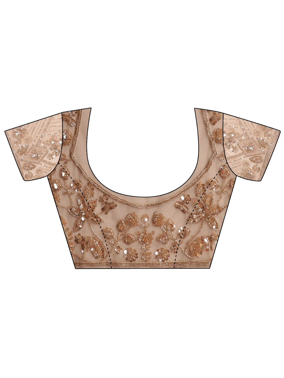 Mameraa Art Taupe Embellished Net Saree