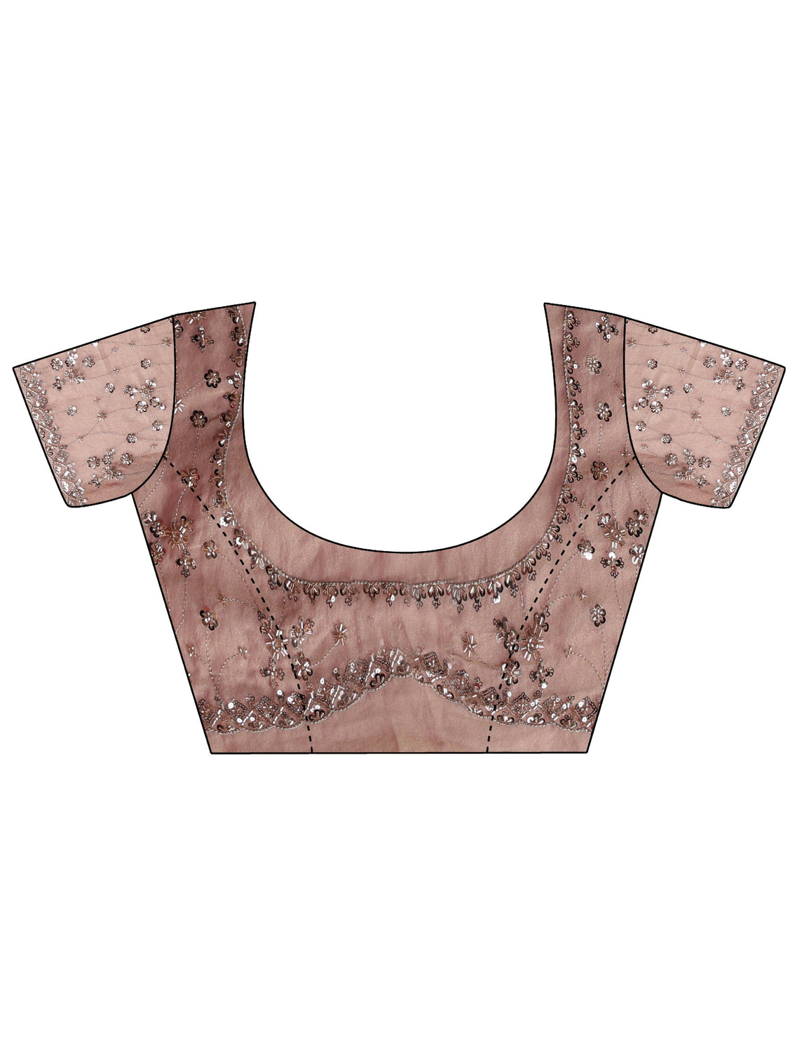 Mameraa Art Dusty Lavender Embellished Tissue Saree