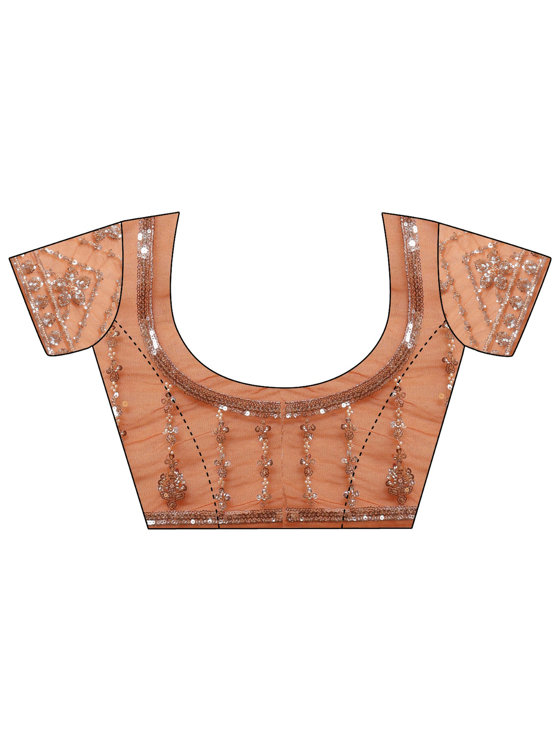 Mameraa Art Orange Embellished Net Saree
