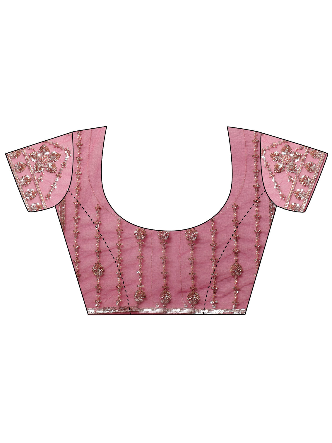 Mameraa Art Magenta Pink Embellished Net Saree