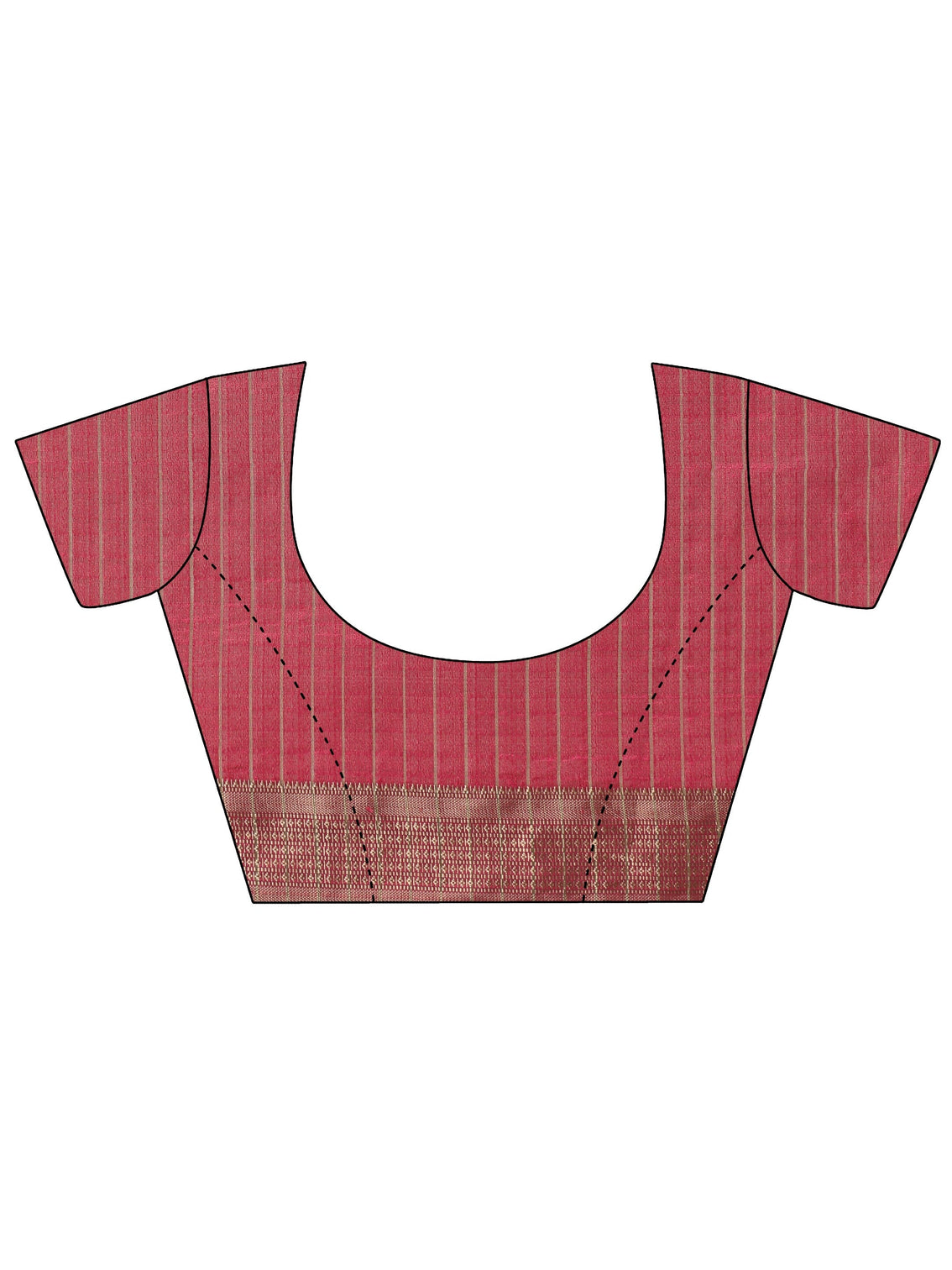 Mameraa Cranberry Pink Peacock Motif Chanderi Silk Saree