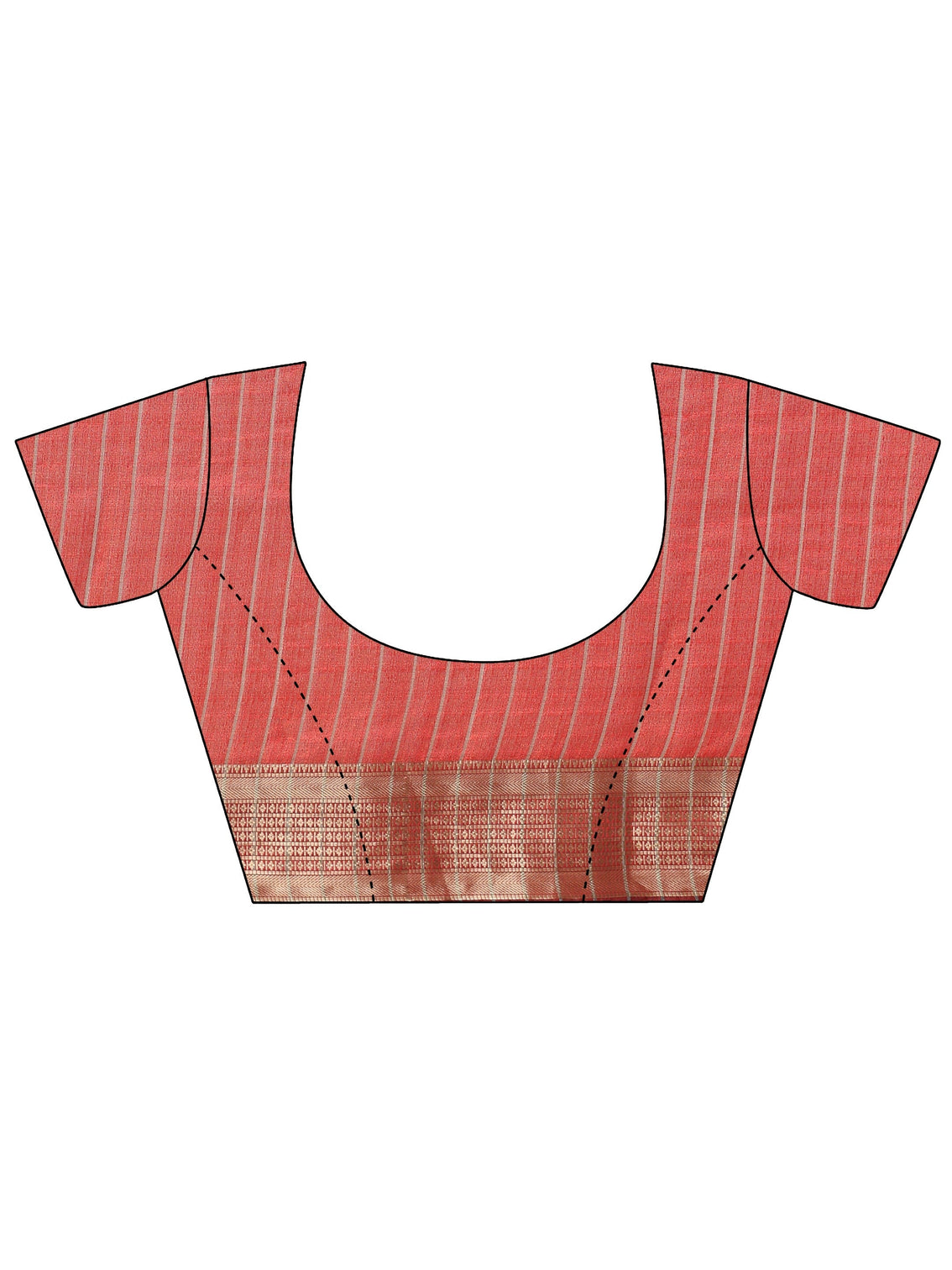 Mameraa Terracotta Red Peacock Motif Chanderi Silk Saree