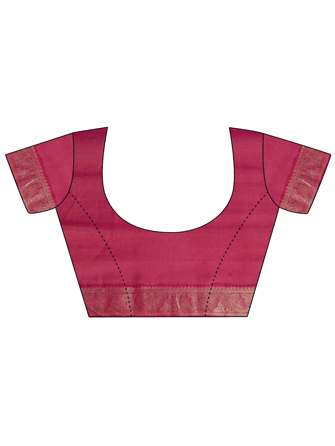 Mameraa Hot Pink Striped Chiffon Saree with Paisley Border