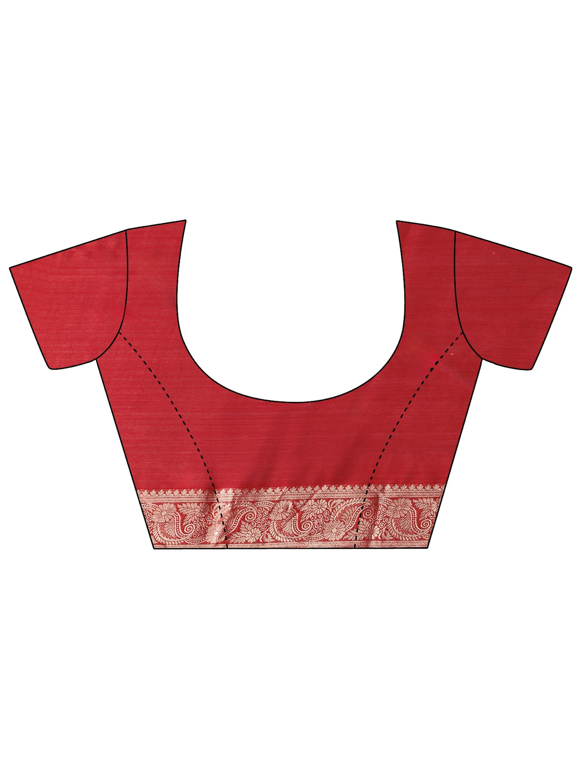 Mameraa Red Striped Chiffon Saree