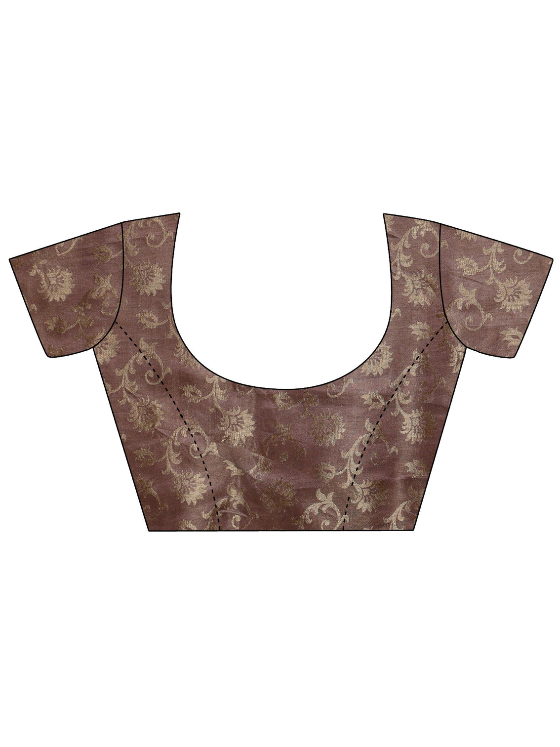 Mameraa Brown Floral Printed Chiffon Saree