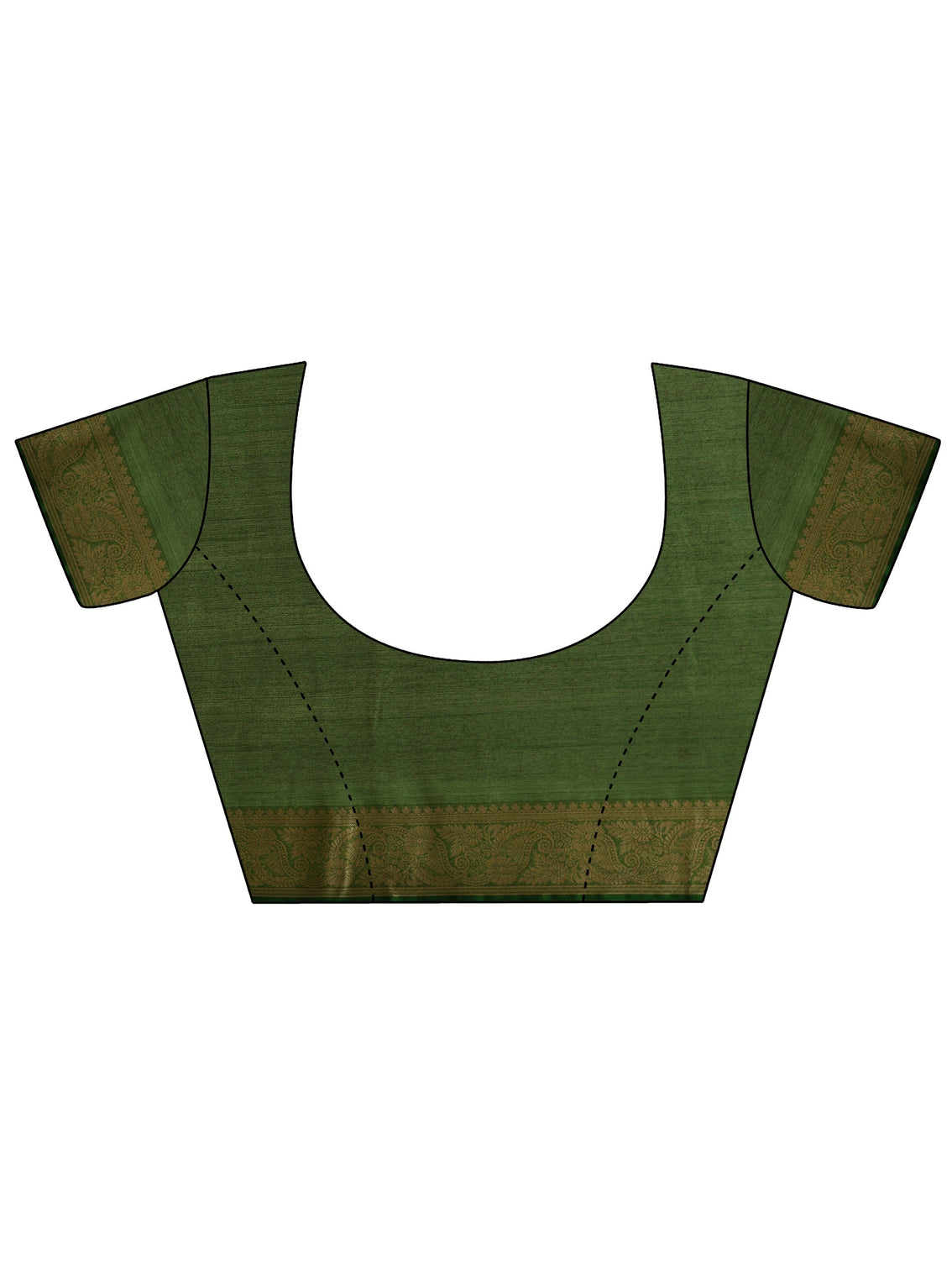 Mameraa Green Striped Chiffon Saree with Paisley Border