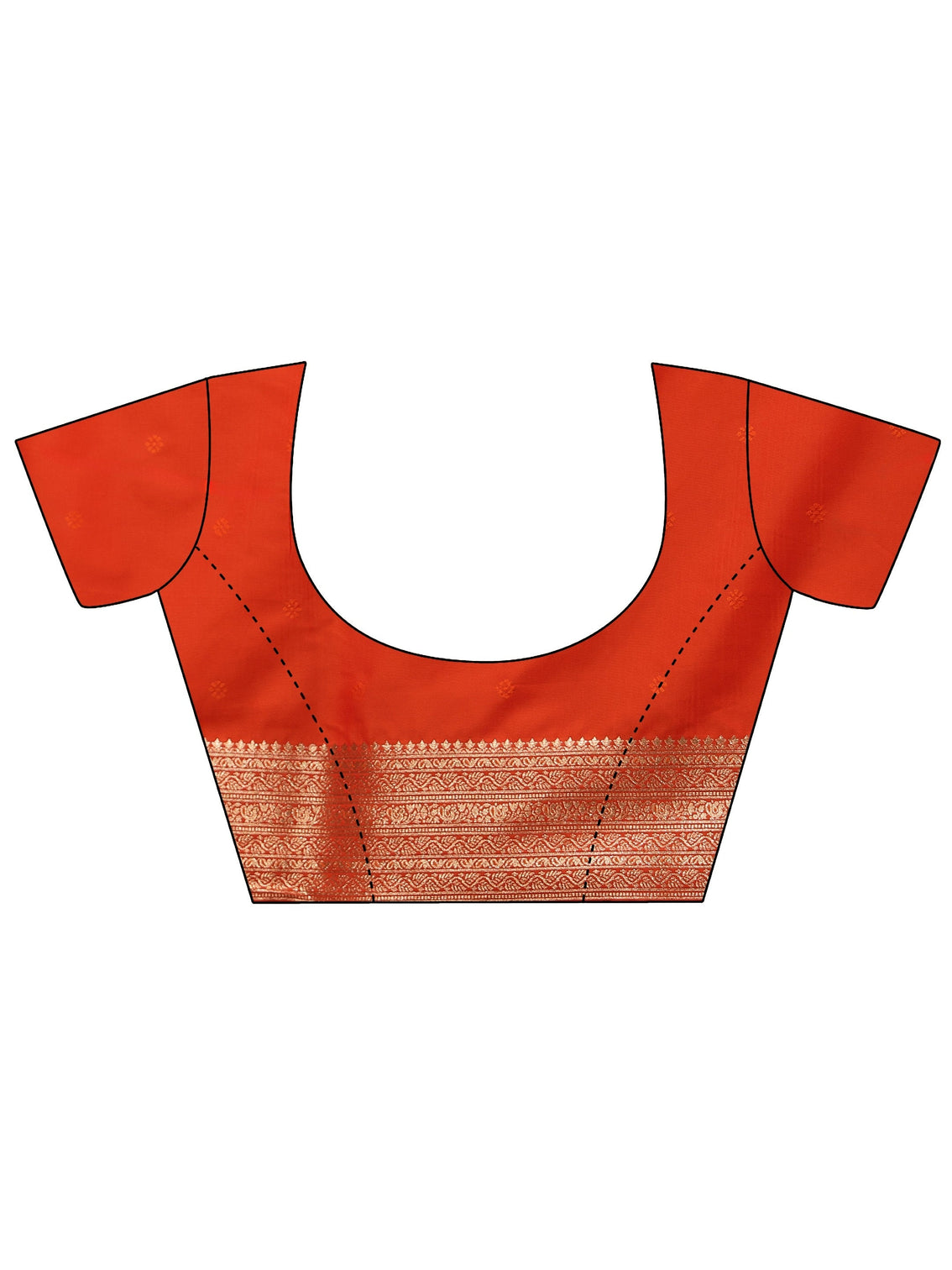 Mameraa Orange Banarasi Silk Blend Saree