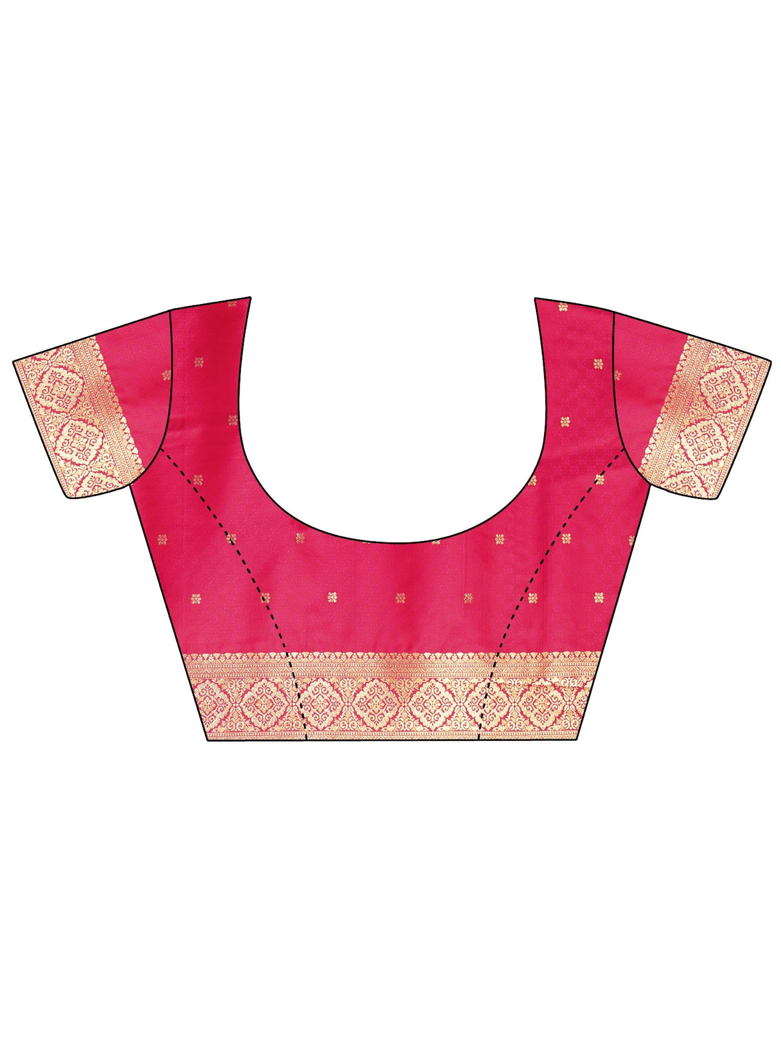 Mameraa Hot Pink Banarasi Silk Blend Saree