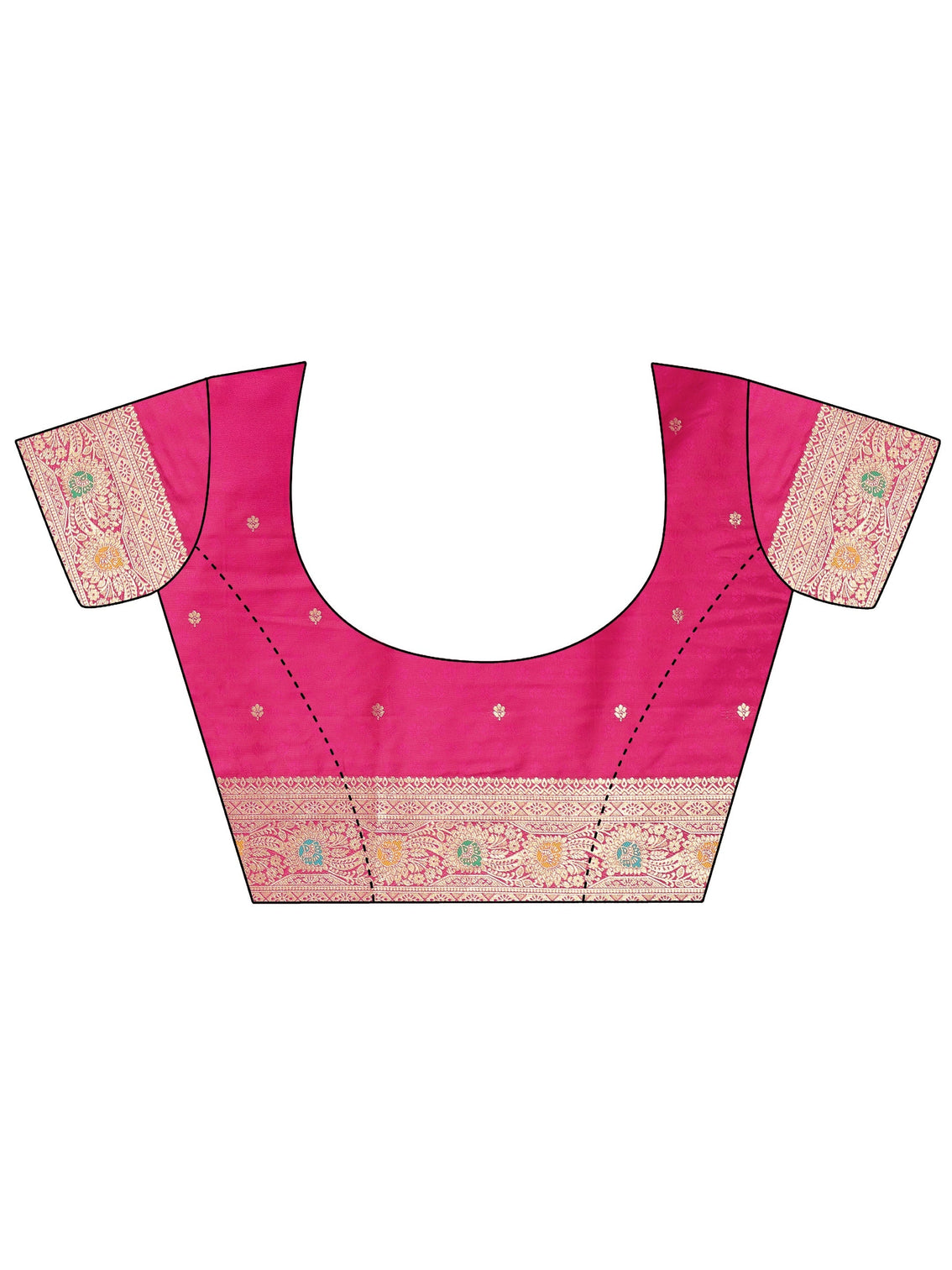 Mameraa Fuchsia Pink Banarasi Silk Blend Saree