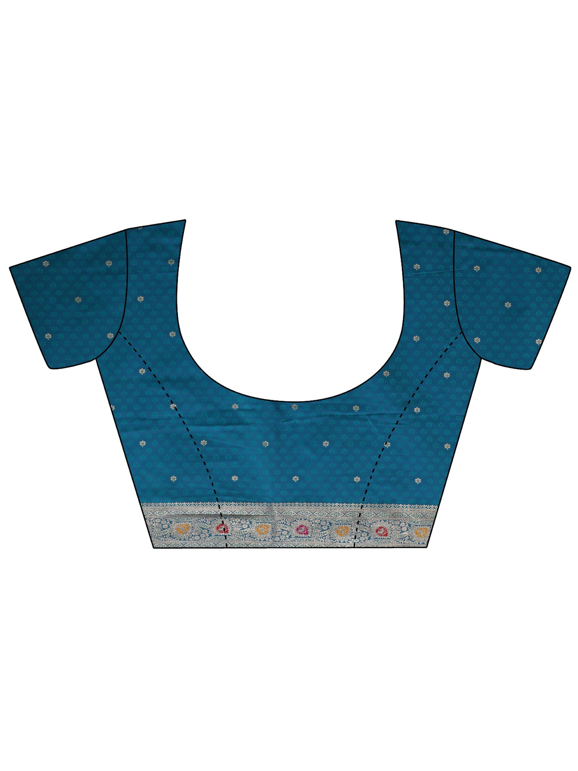 Mameraa Teal Blue Banarasi Silk Blend Saree