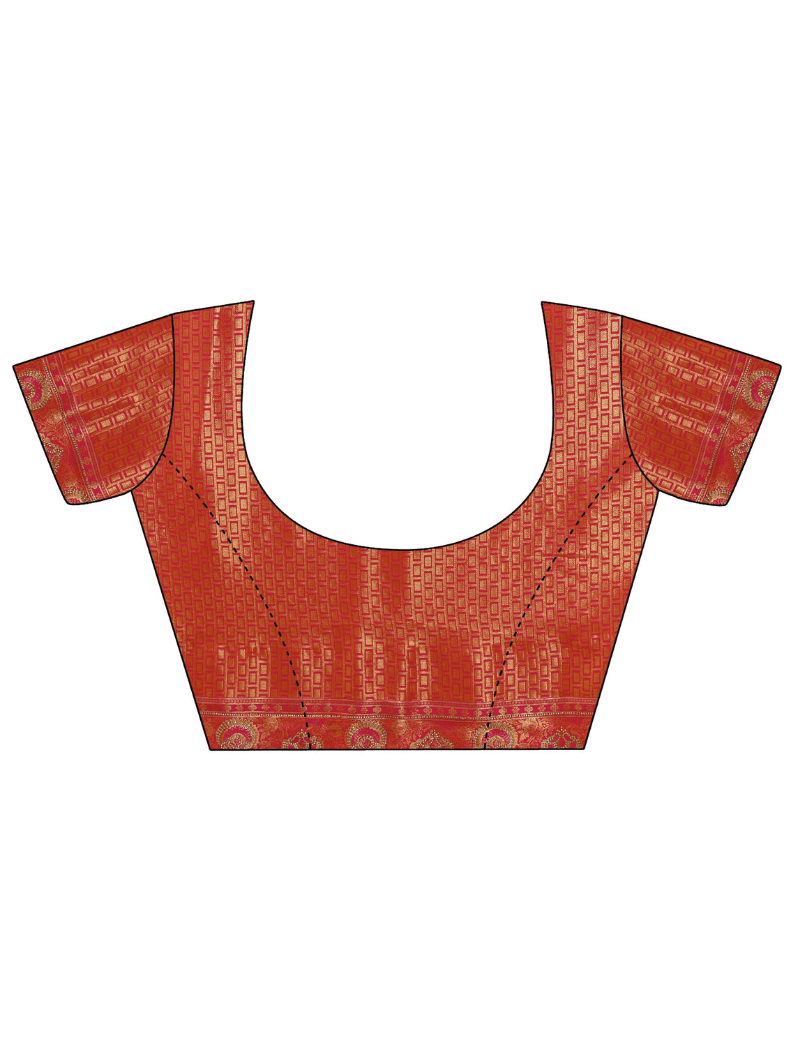 Mameraa Orange Woven Design Silk Blend Saree with Embellished Border