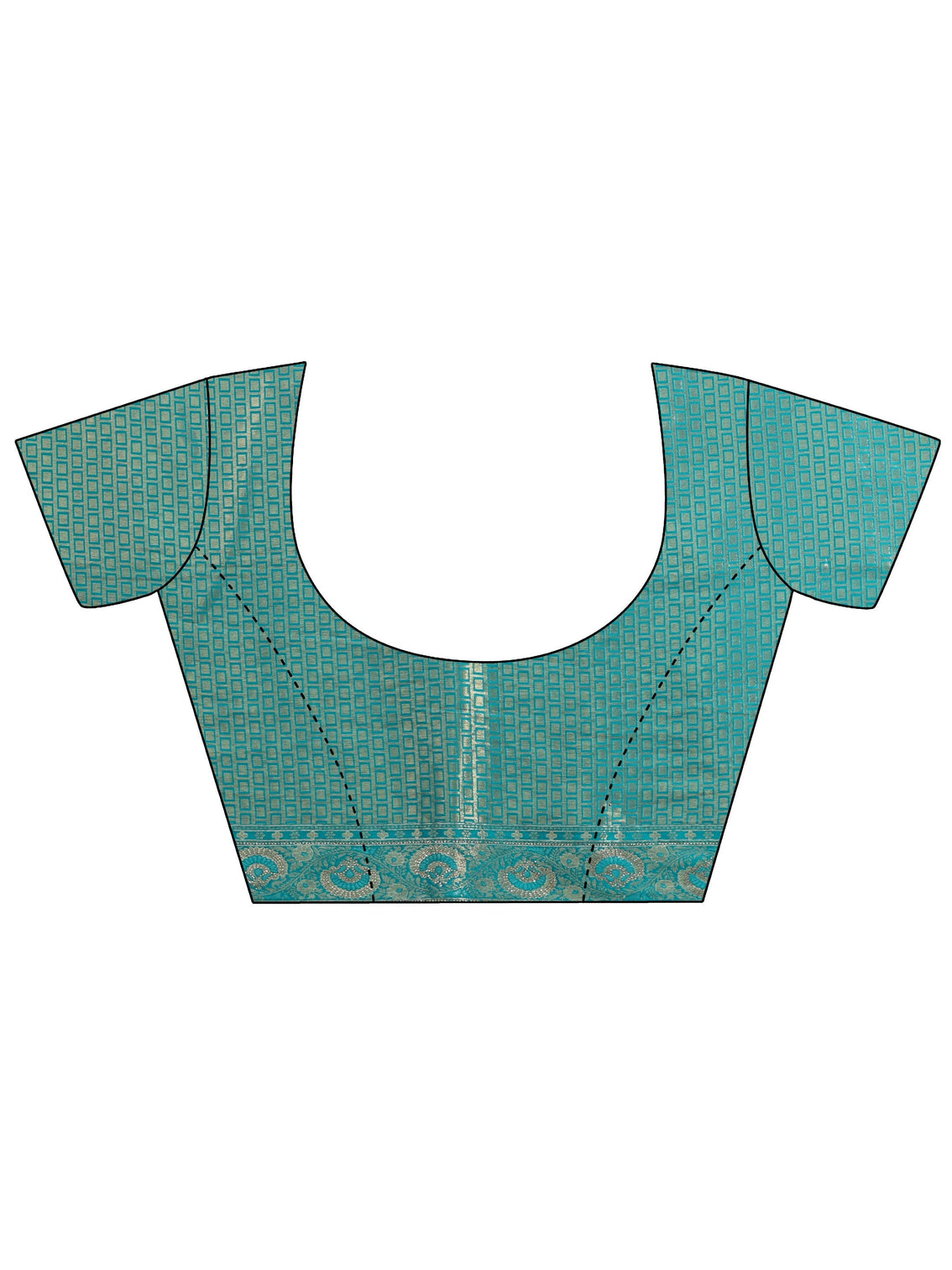 Mameraa Sea Green Floral Woven Silk Blend Saree