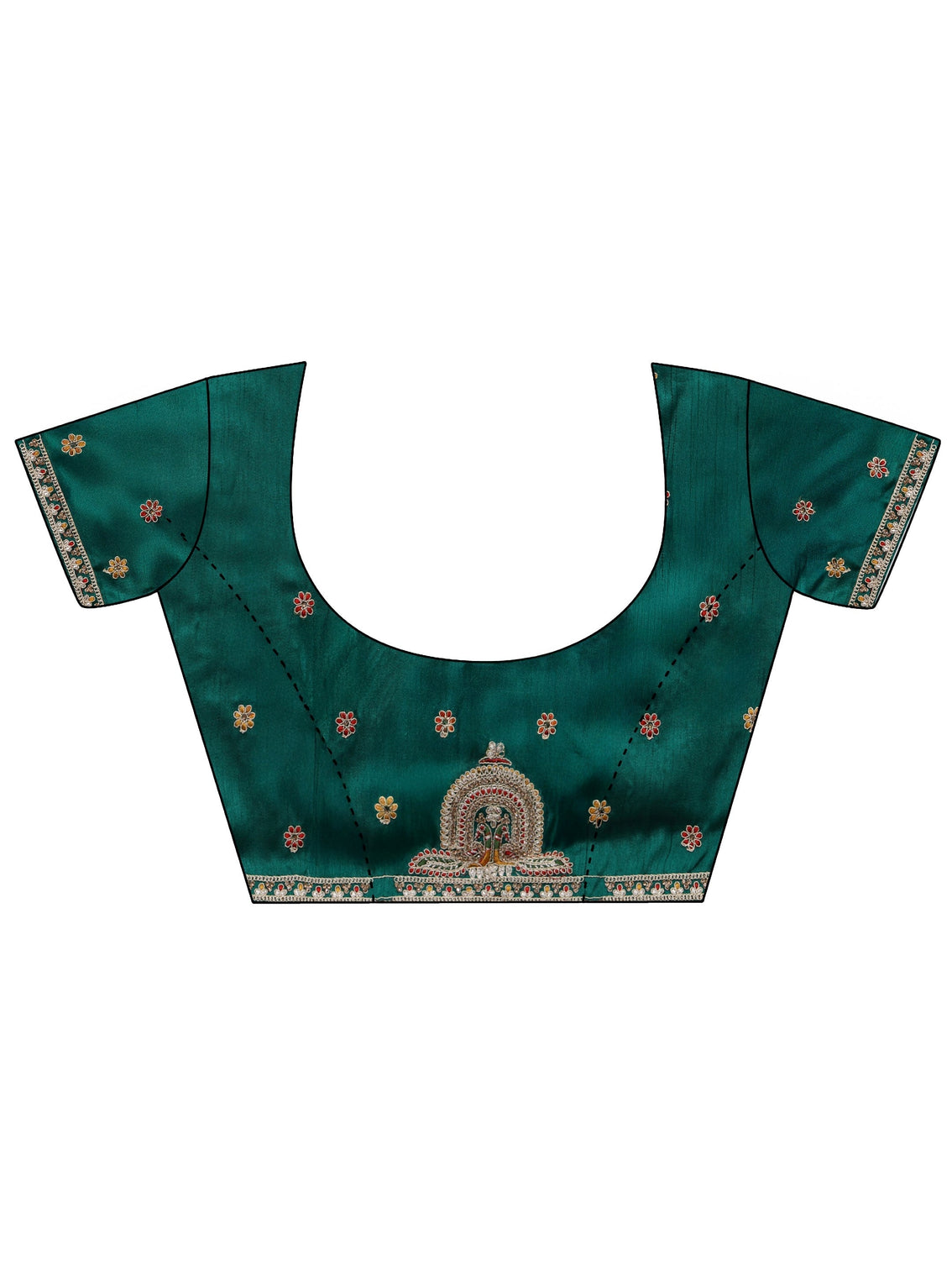 Mameraa Peach Net Saree with Embroidered Border