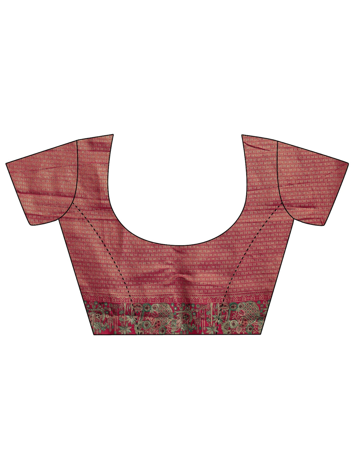 Mameraa Art Rose Pink Woven Design Silk Blend Saree