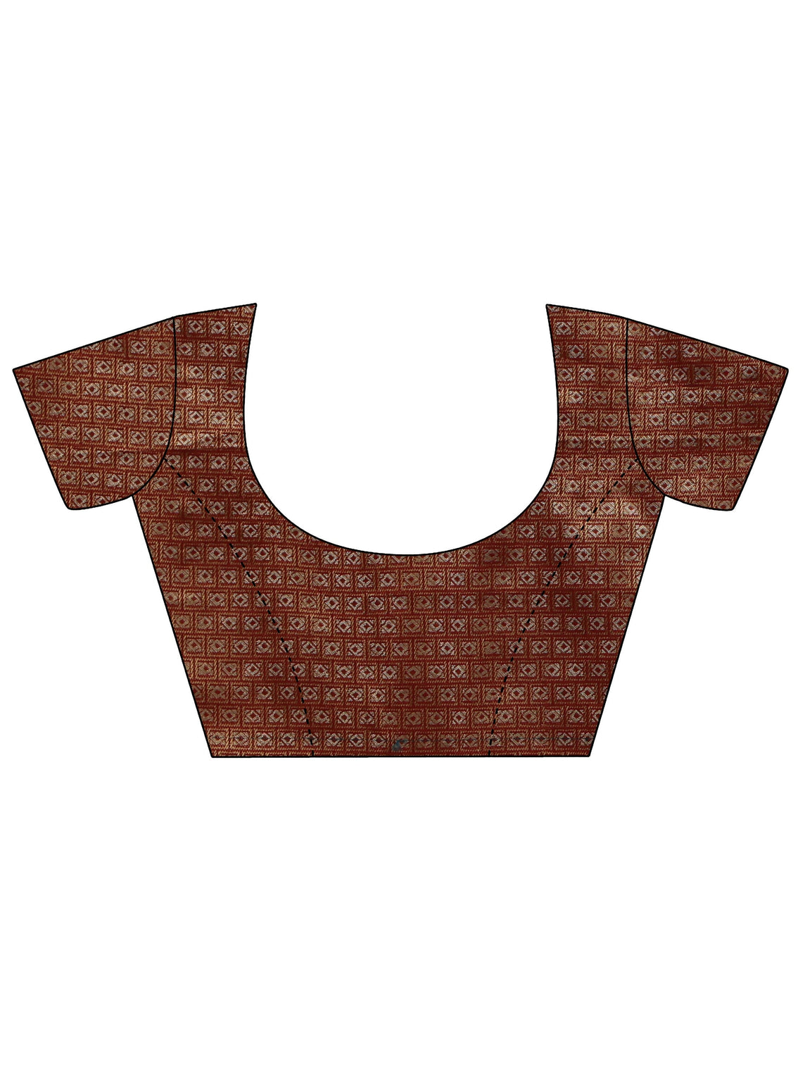 Mameraa Art Rust Brown Banarasi SIlk Blend Saree
