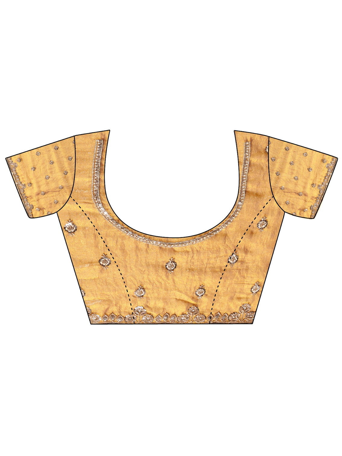 Mameraa Art Mustard Tissue Saree with Sequin Embellished Border