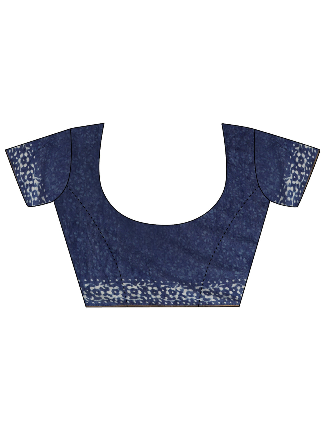 Mameraa Indigo Blue Dabu Print Cotton Saree