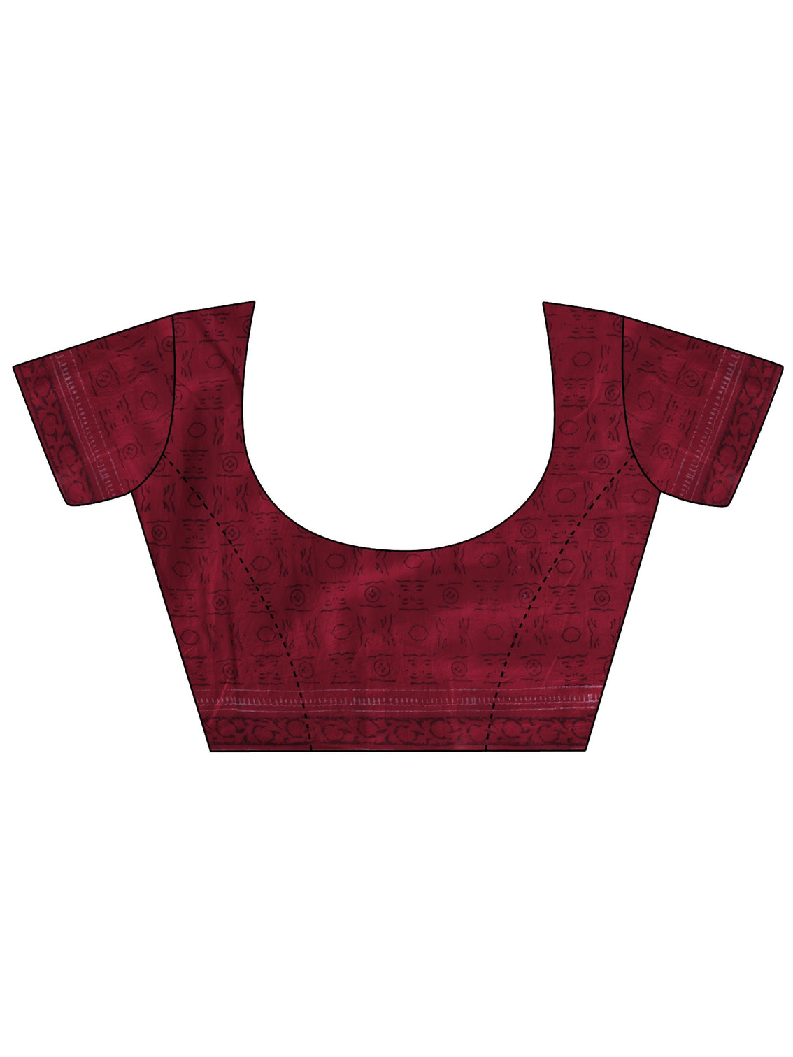 Mameraa Crimson Red Floral Printed Cotton Saree