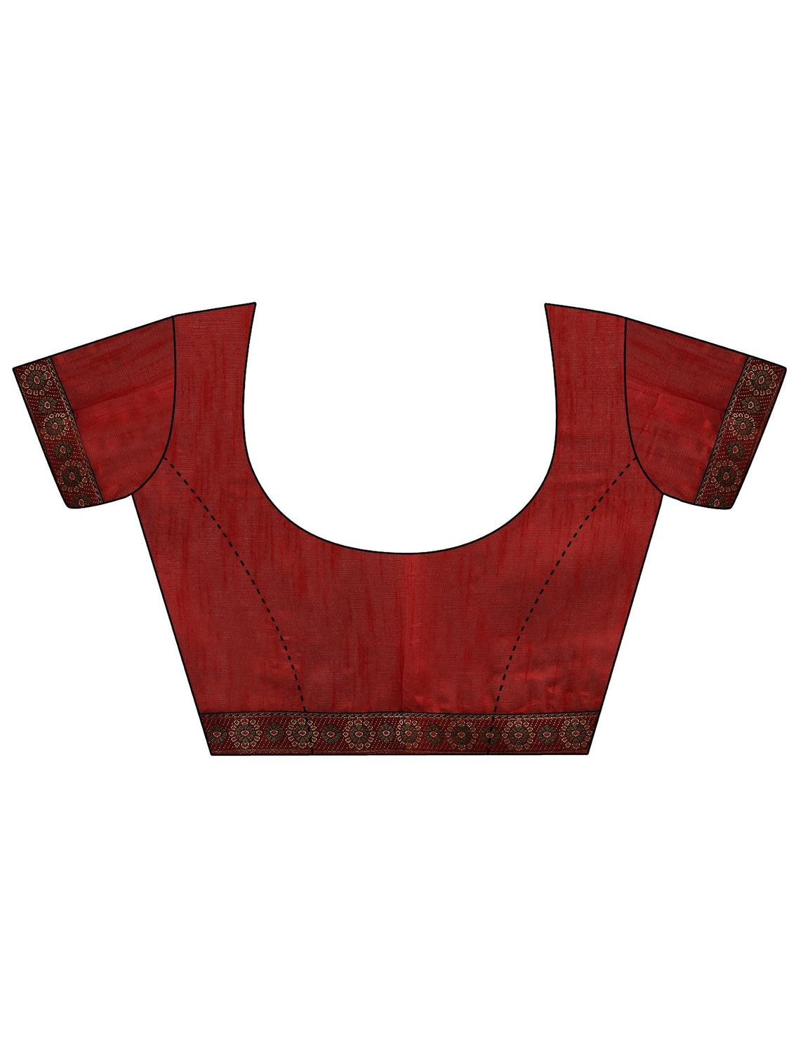Mameraa Crimson Red Floral Printed Georgette Saree
