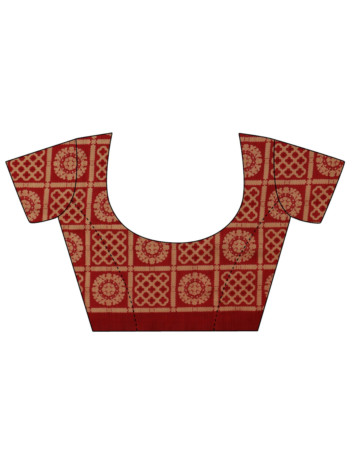 Mameraa Vermilion Red Printed Silk Blend Saree