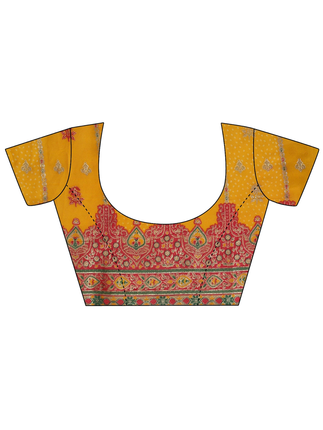 Mameraa Mustard Ethnic Printed Georgette Saree