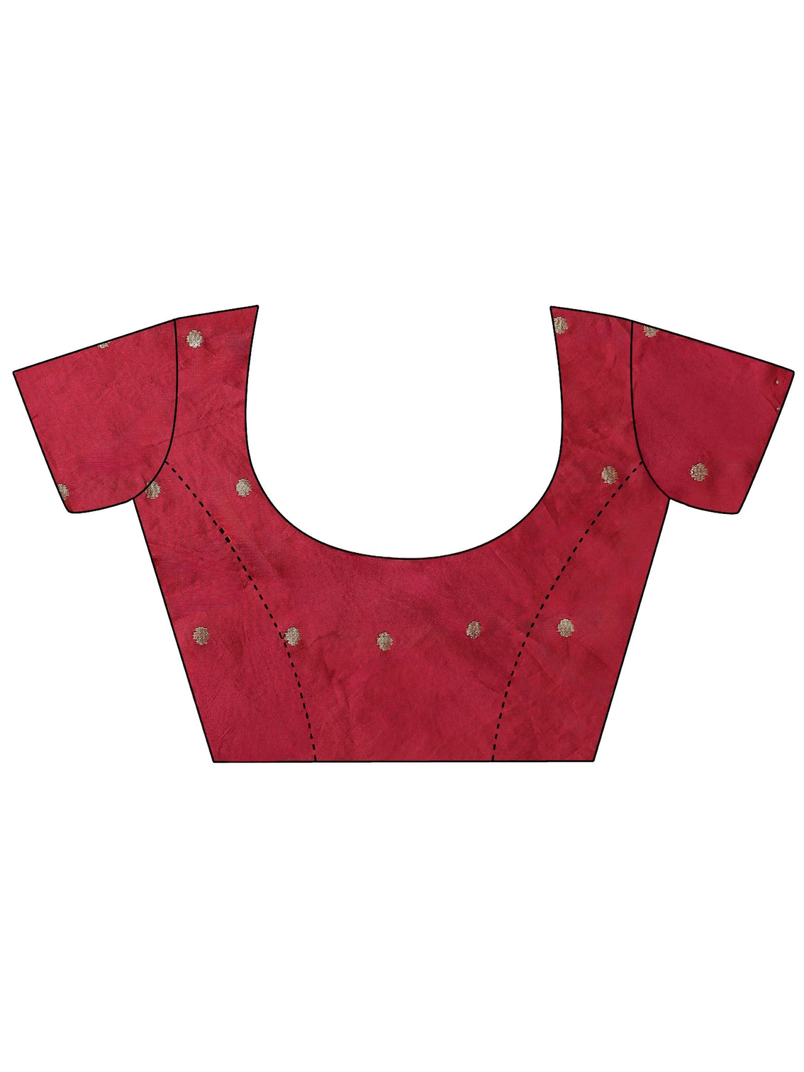 Mameraa Crimson Red Floral Printed Silk Blend Saree with Woven Border