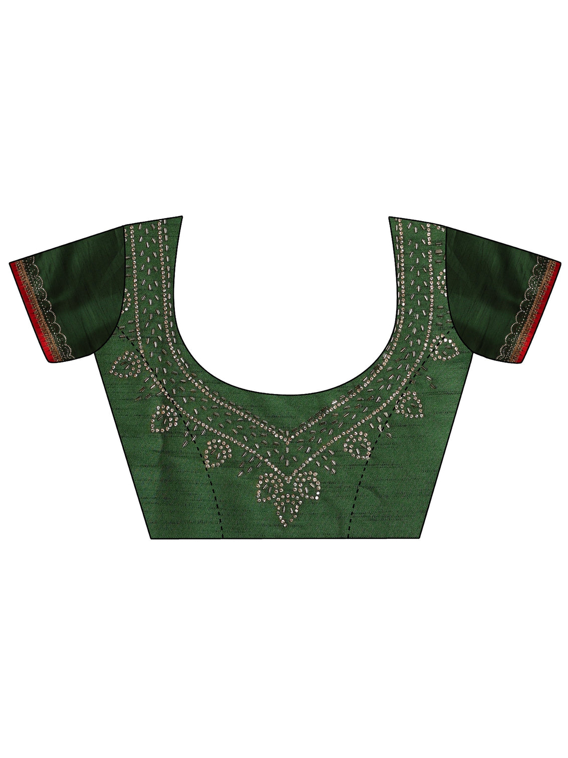 Mameraa Crimson Red Leheriya Printed Embellished Georgette Saree