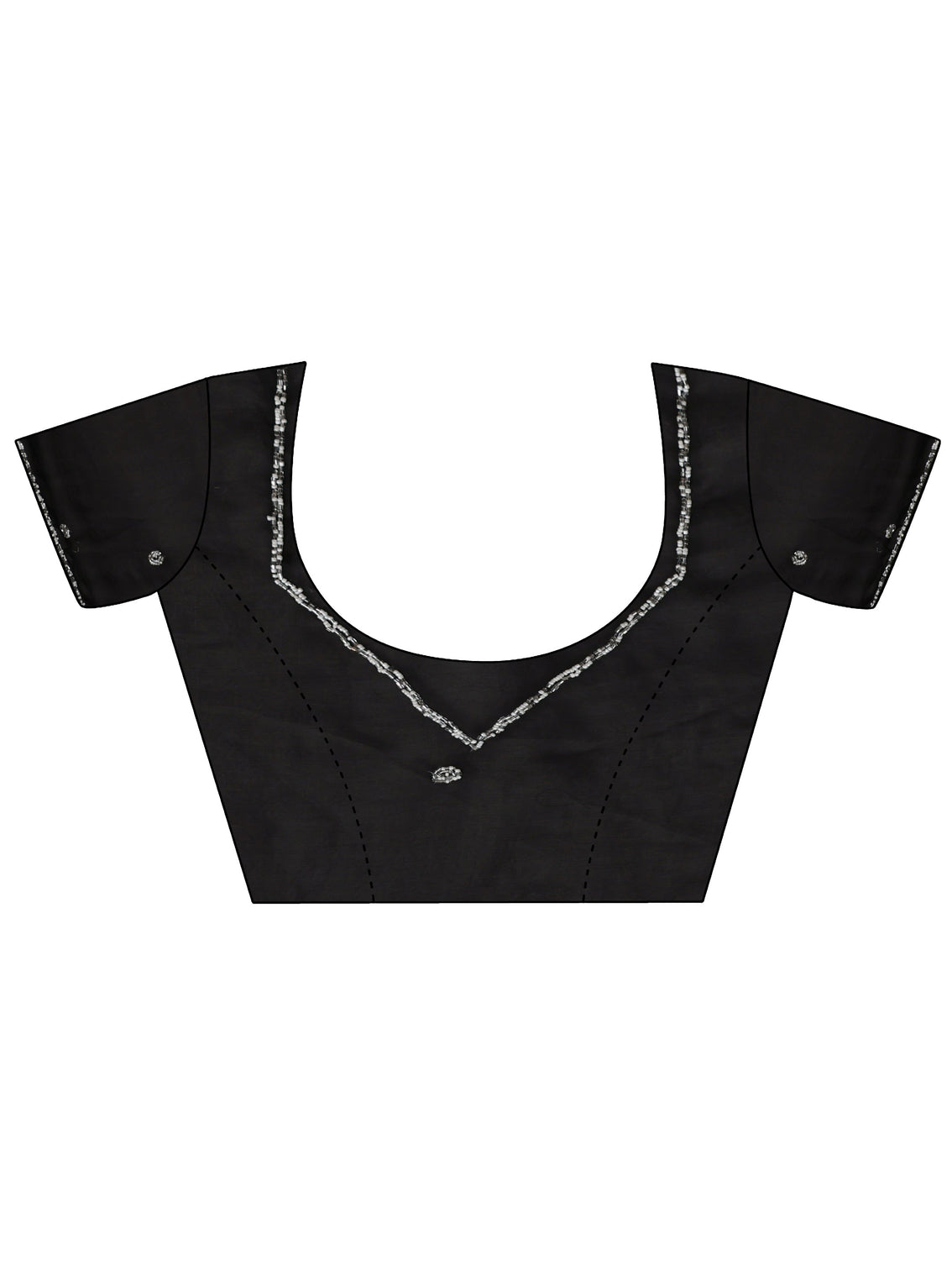 Mameraa Black 3D Beaded Applique Tissue Saree