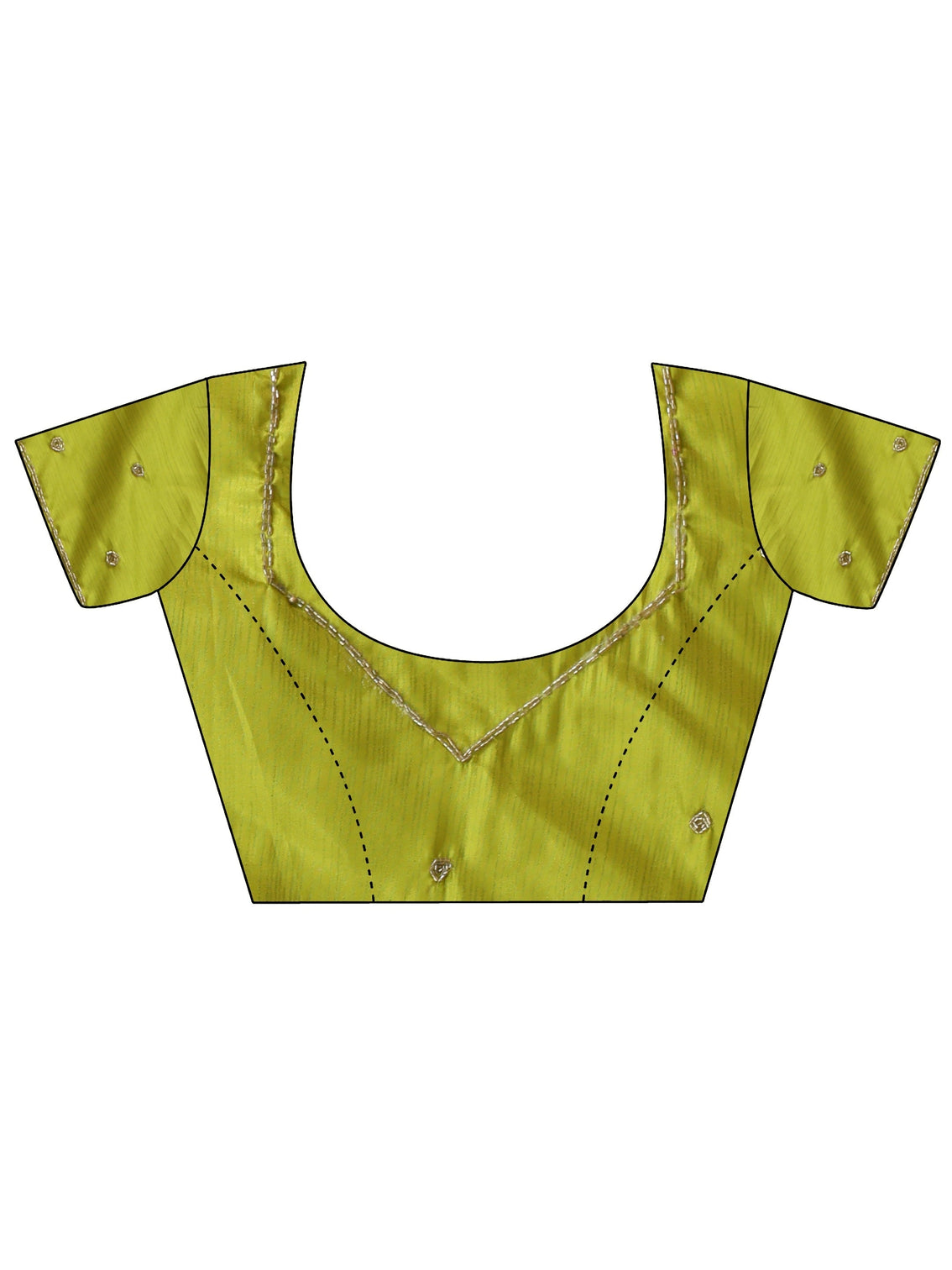 Mameraa Lime Green Leheriya Printed Chiffon Saree