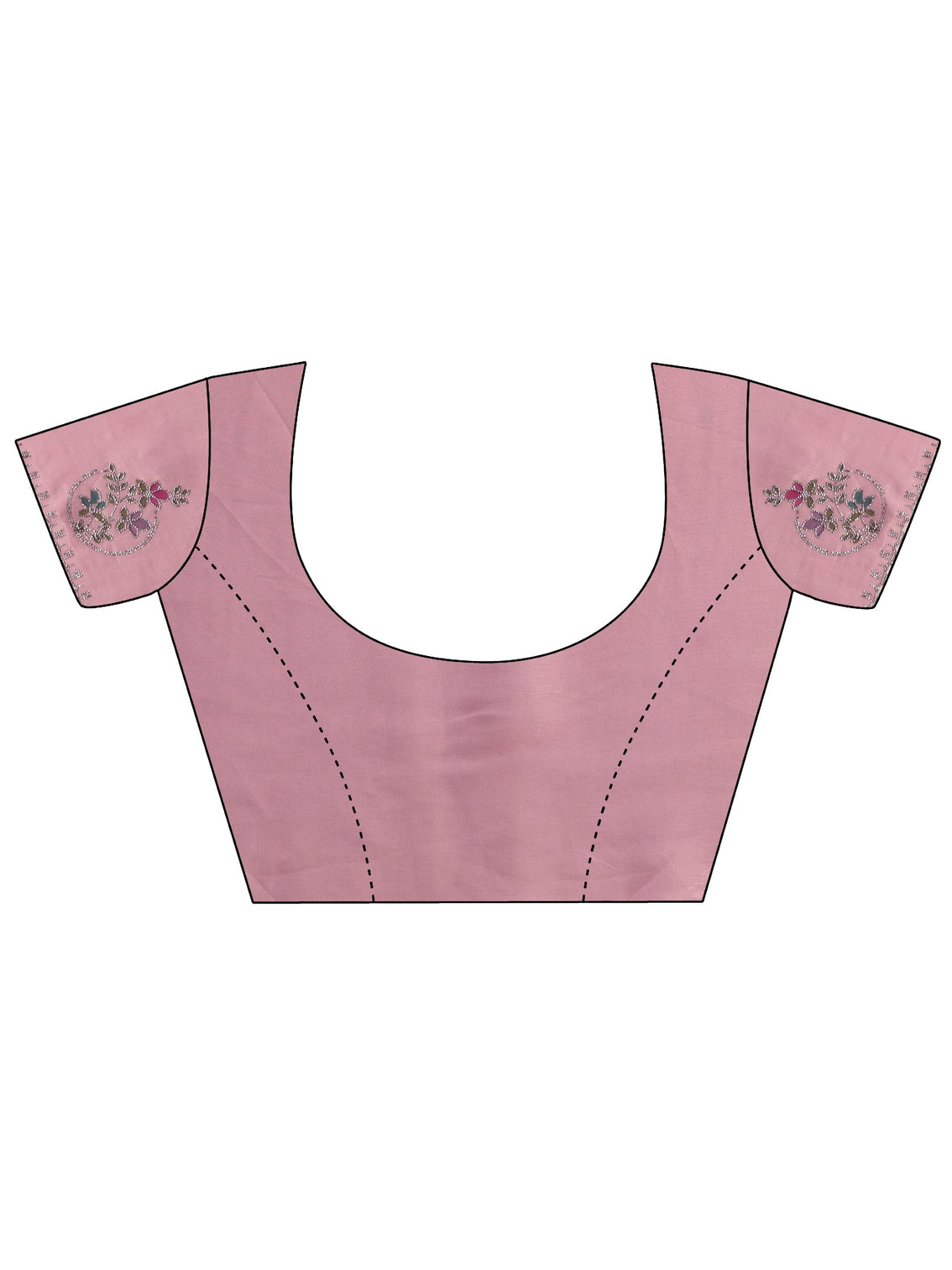 Mameraa Baby Pink Floral Embellished Tissue Saree