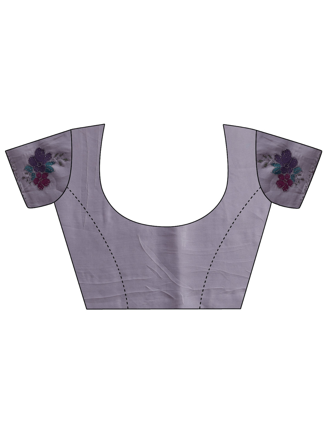 Mameraa Lavender Floral Embellished Tissue Saree