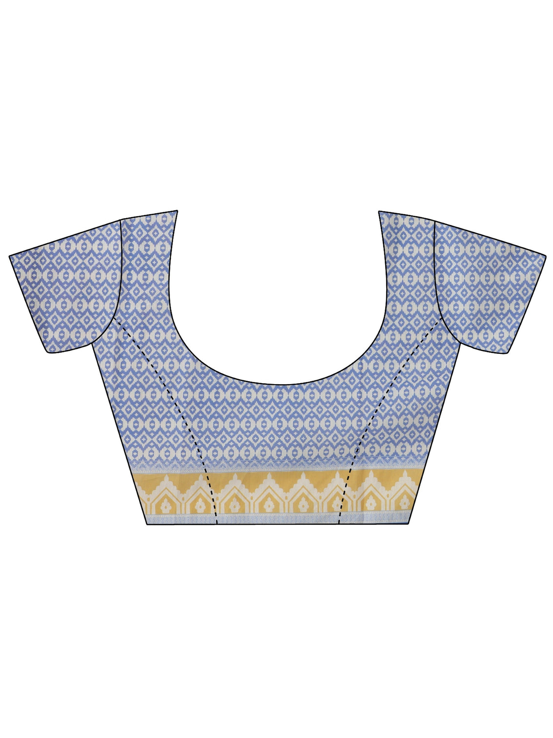 Mameraa Multi Colour Chevron Printed Cotton Blend Saree
